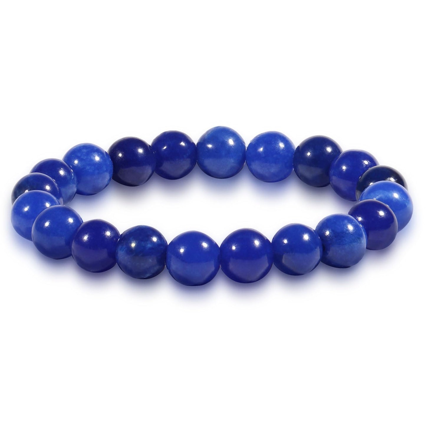 RUIQLXHANG Natural Stretch Lapis Lazuli Bracelet 10mm Healing Crystal Beads Bracelet for Women Men Energy Quartz Chakra Jewelry Meditation Emotion Control Stress & Anxiety Relief Bracelet