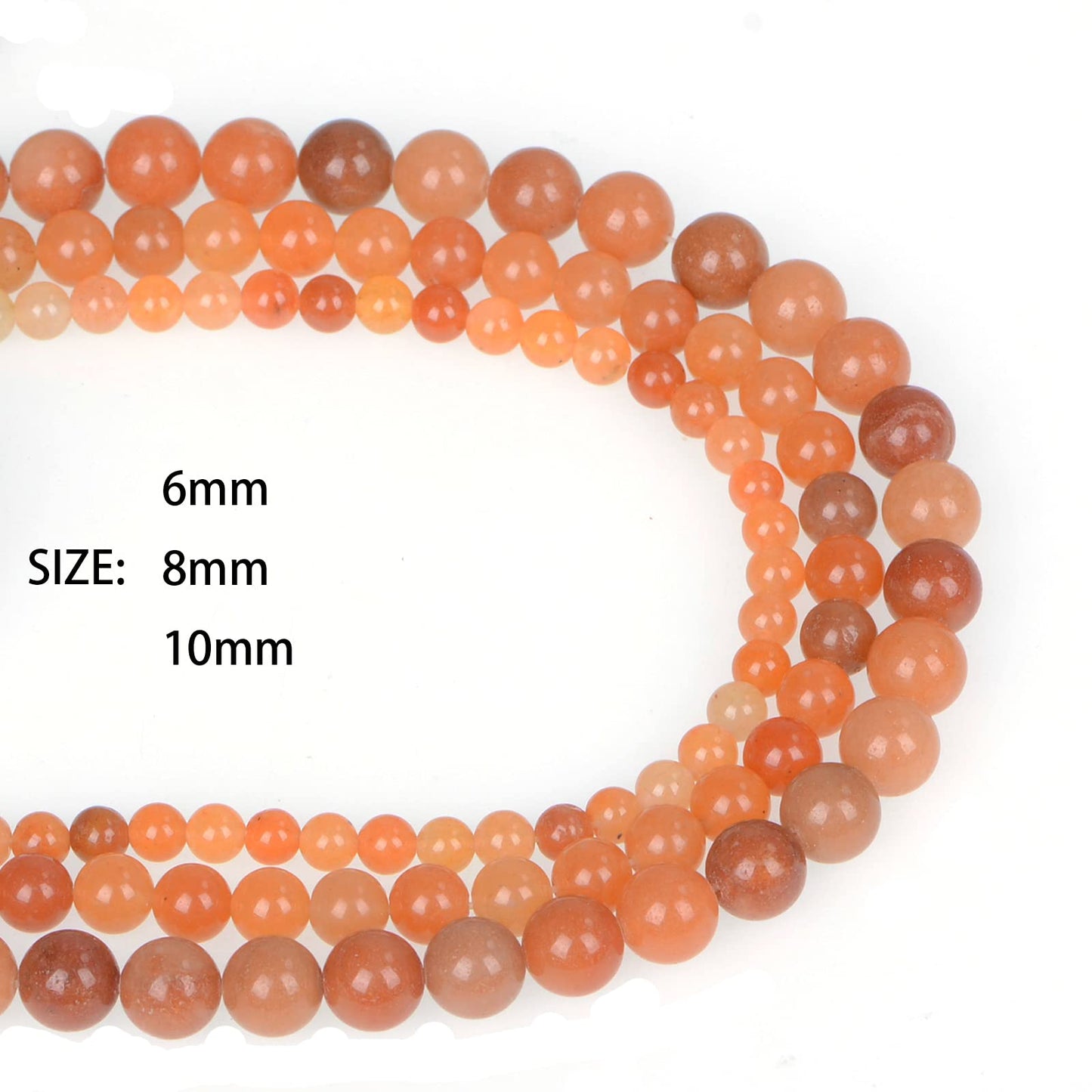 ICAI Beads 10mm Natural Red Aventurine Stone Round Loose Stone Beads for Jewelry Making DIY Crafts Design 1 Strand 15" APPR.34-36pcs