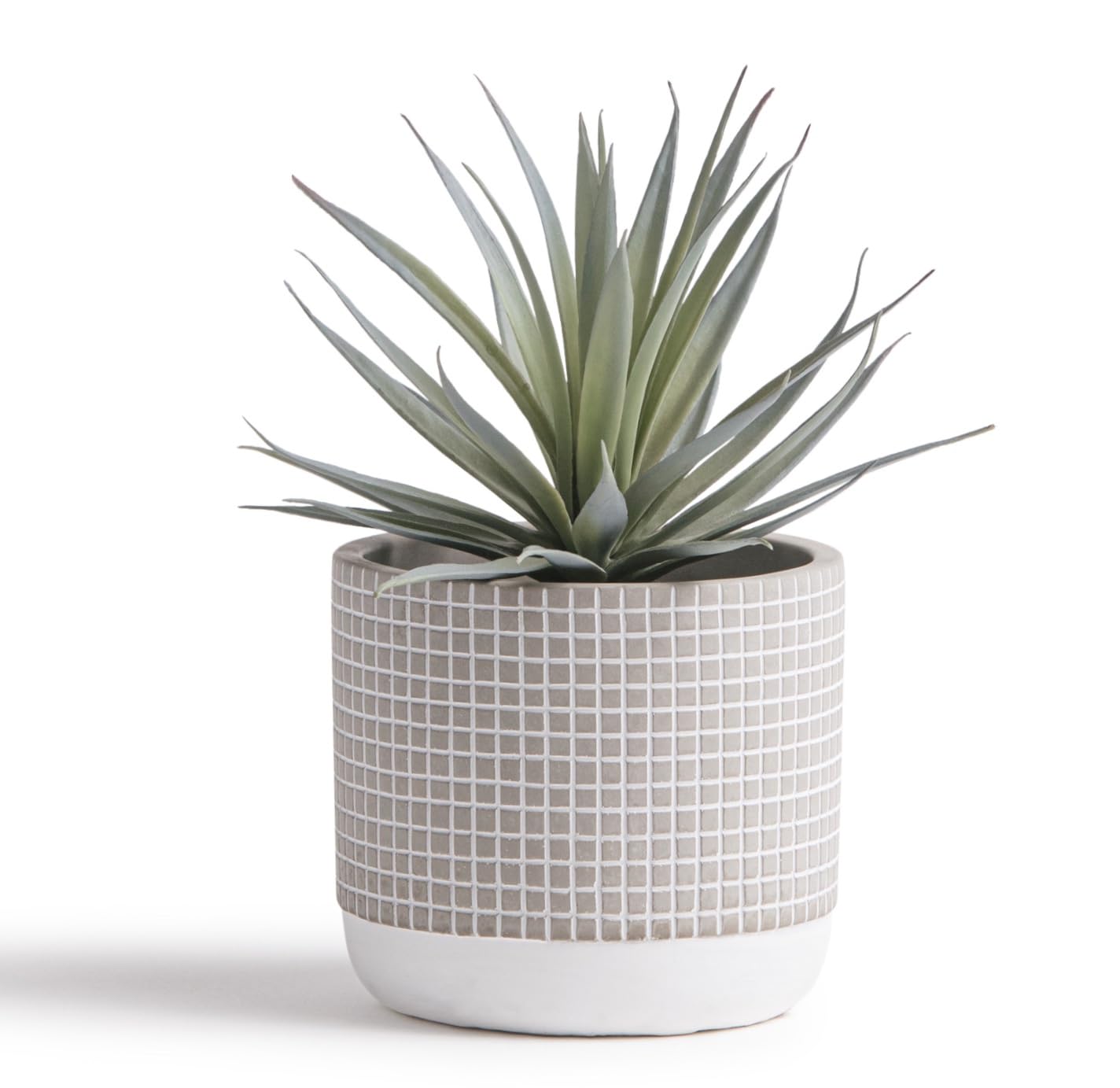 Kurrajong Farmhouse 8" high Artificial Plant in Pot - Small Faux Plant for Desk, Bathroom, Kitchen, Shelf & Coffee Table - Realistic Indoor Plant for Home Decor