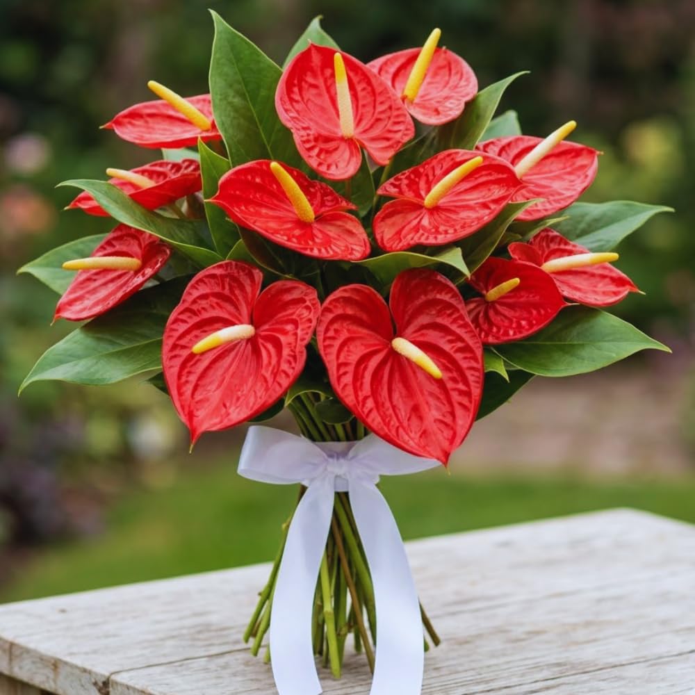 Red Anthurium Plant Live, Anthurium Flower Tree, 6'' Pot, Houseplant Live Plant for Home Decoration, No Ship to CA