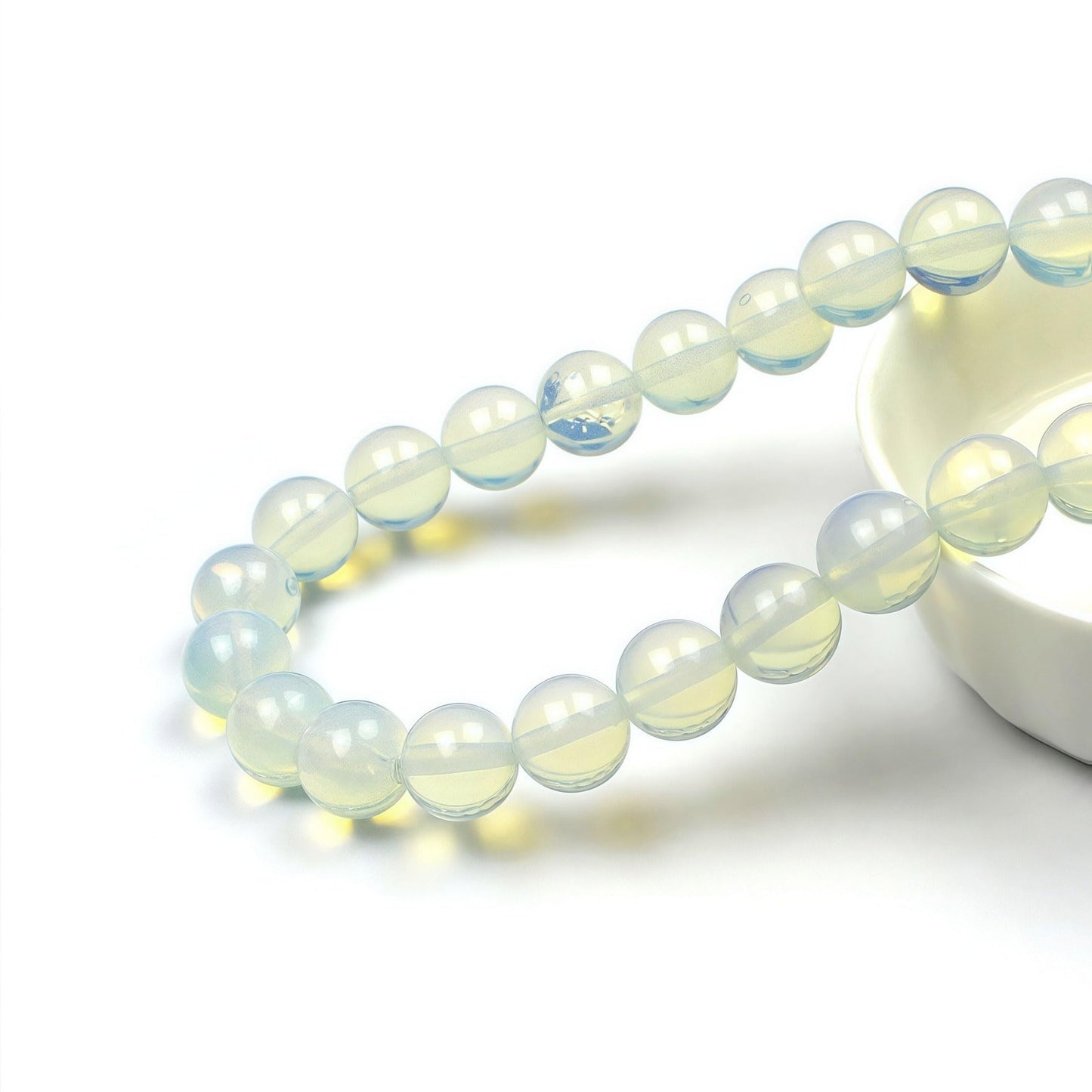 MJDCB Synthetic Opal Round Crystal Energy Stone Beads Healing Power for Jewelry Making (6mm)