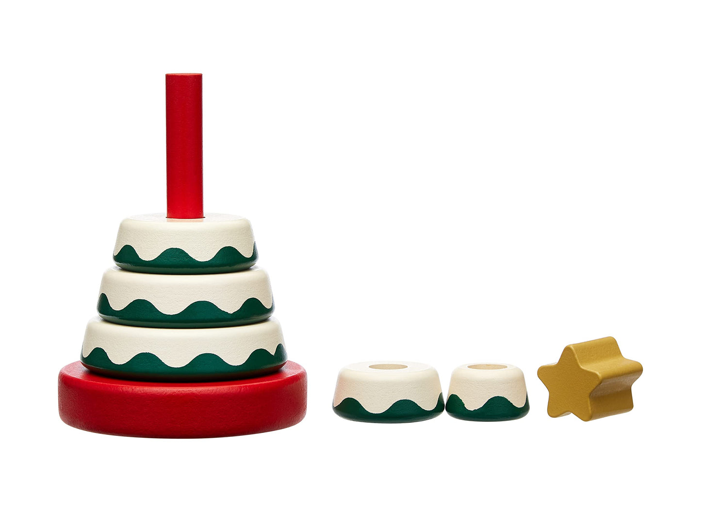 Pearhead Christmas Tree Stack Toy - Holiday Nursery Décor and Stacking Rings for Baby