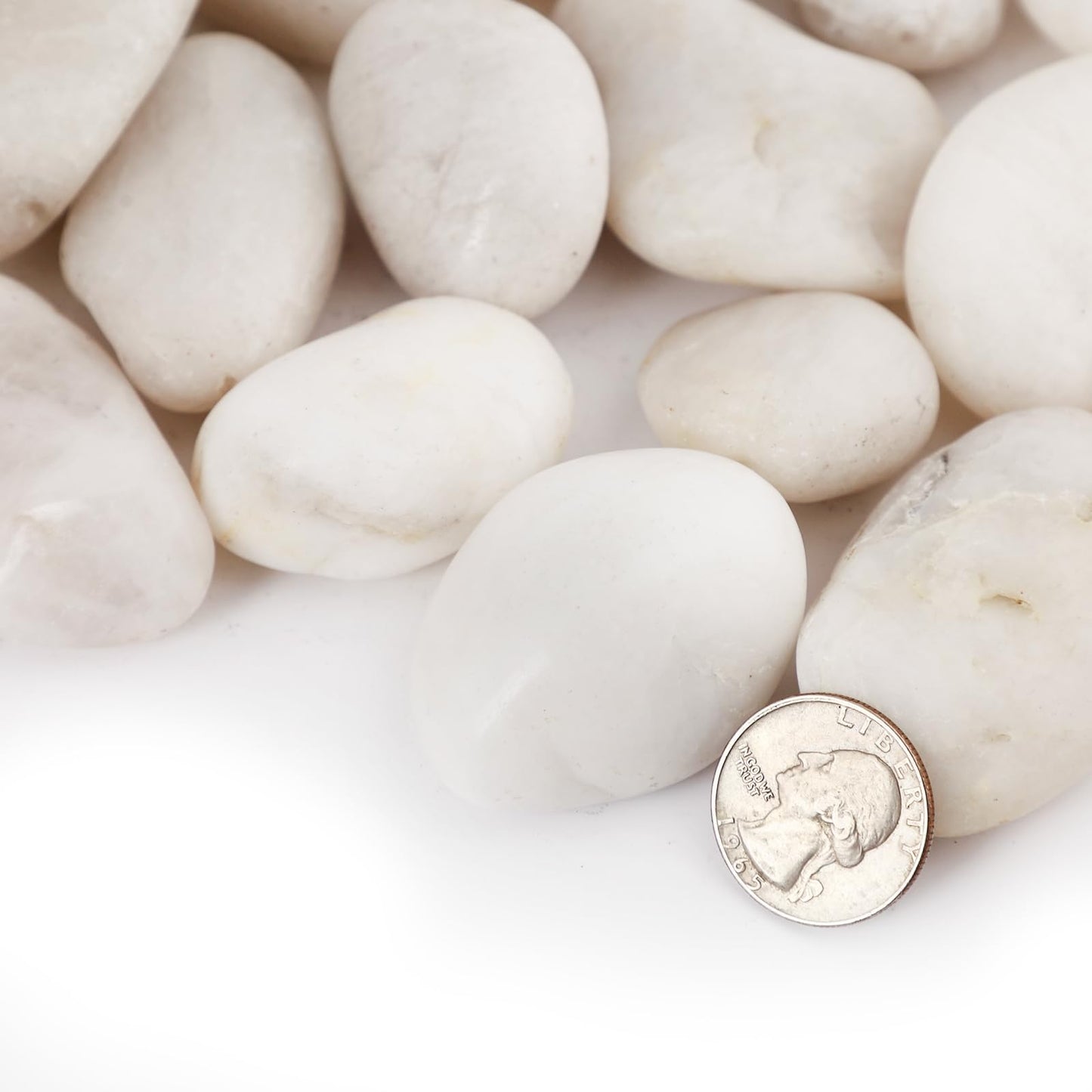 LMtonble 11LB River Pebbles Polished Gravel for Plants Natural White Plant Stones River Rocks 3/4-1 5/8 Inch River Stones for Landscaping Small Pebbles for Crafts