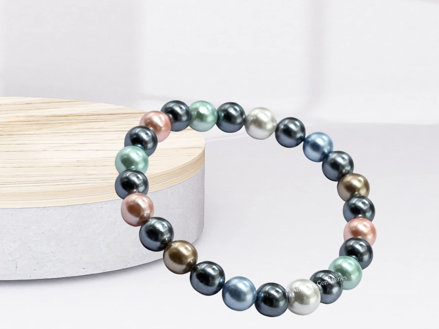 Amazing Gemstone Crystal Bracelet for Women Men's Gifts - Protection Healing Crystal Bracelet - 8mm Gemstone Beaded Stretchable Bracelet Pulseras Para Hombres Mujer Stocking Stuffers Mothers Day Gift (Multi Pearl)