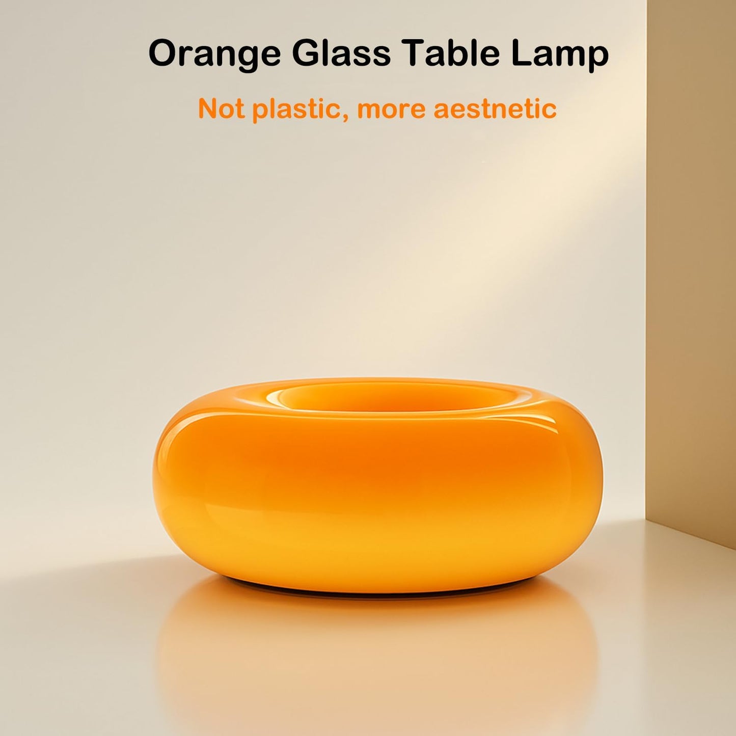 MIXL - Orange Donut Table Lamp,Dount Light Lamp Ambient Lighitng,Aesthetic Touch Table Lamps,Modern Cute Desk Lamps for Living Room Bedroom