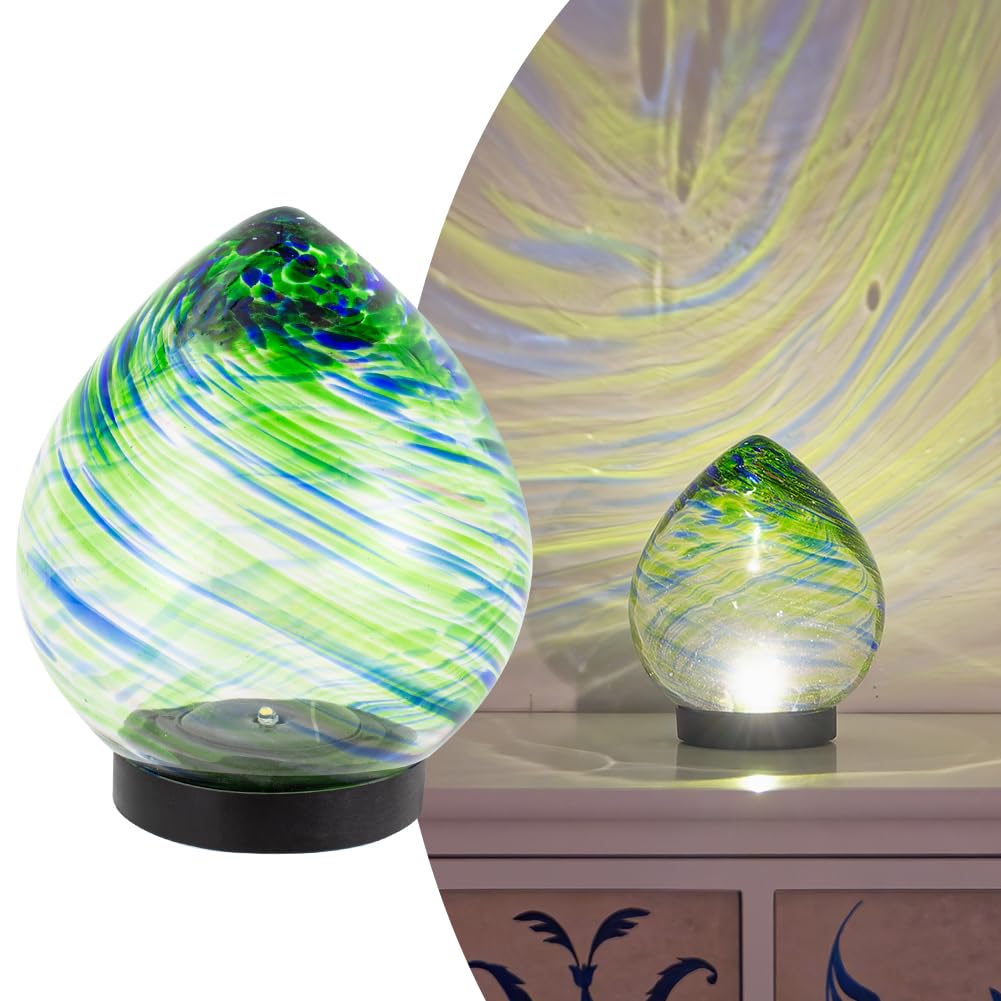 VEWOGIFT Solar Lanterns Outdoor, Solar Glass Lights, Waterproof Led Table Lamp for Garden Yard Tree Home Xmas Decoration, Green Blue