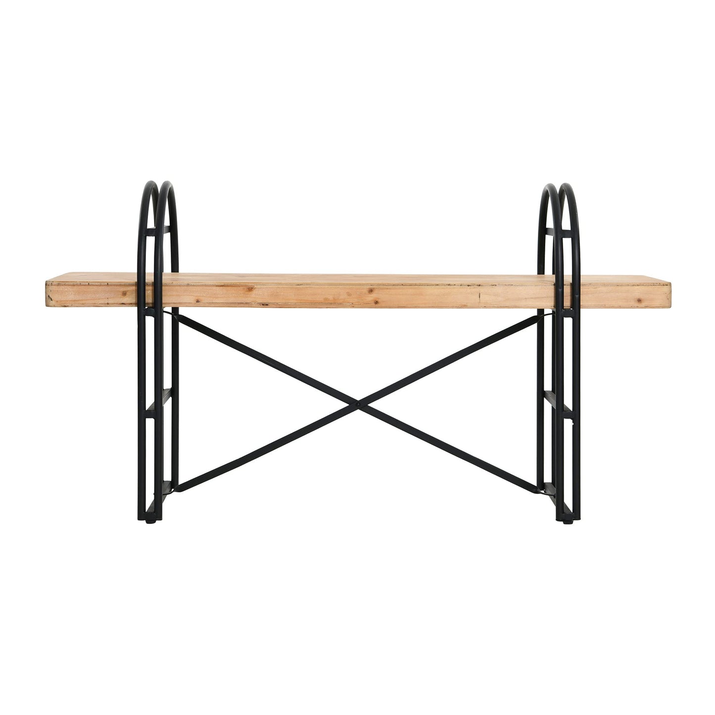 Main + Mesa Eitri Wood and Metal Bench, Driftwood