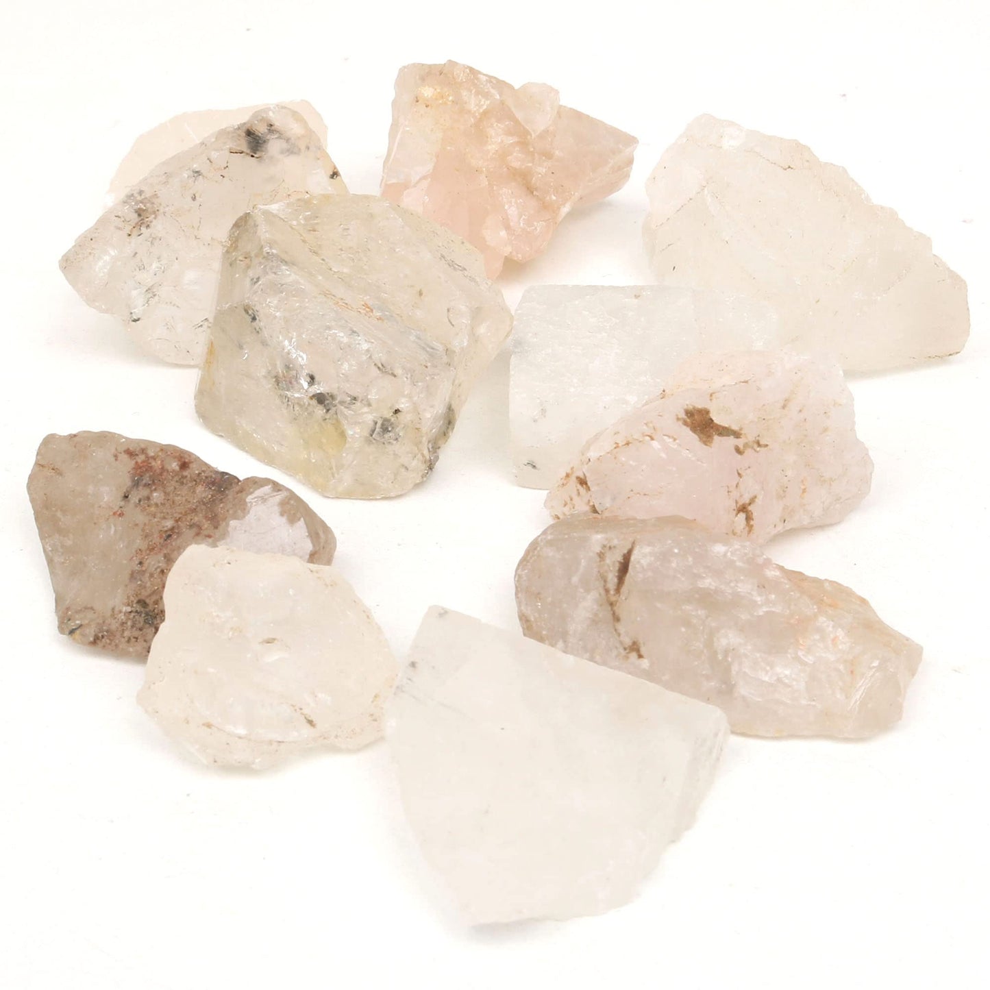 REAL-GEMS Natural Raw Healing Crystals Rough Stones for Tumbling, Cabbing, Polishing, Wire Wrapping, Wicca & Reiki Crystal Healing, Mix Gemstones,7 Chakra (White Quartz)