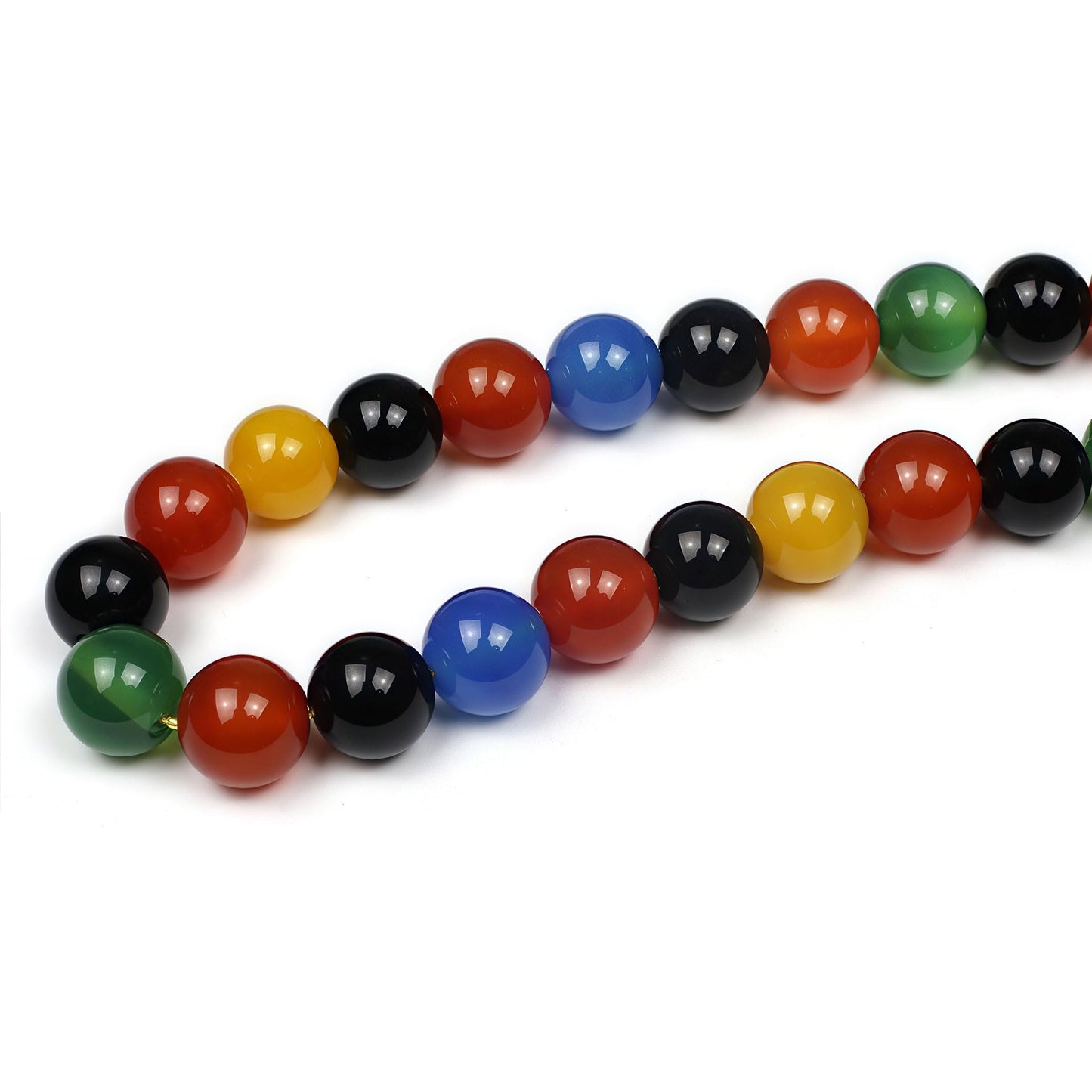 MJDCB AAA Natural Multicolor Agate Beads Round Colorful Stone Energy Healing Beads for DIY Necklace Bracelat Jewelry Making Strand 15" (8mm)