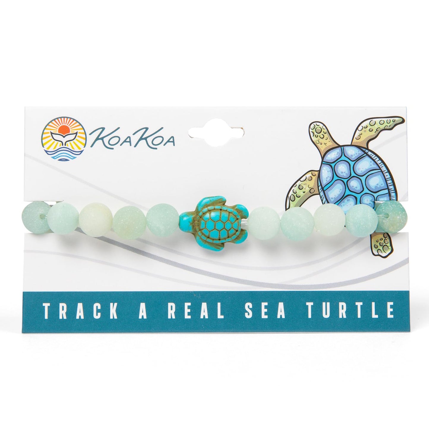 KoaKoa Sea Turtle Tracking Bracelet Bahama Blue Special Edition, helps save sea turtles, one size fits most Men and Women