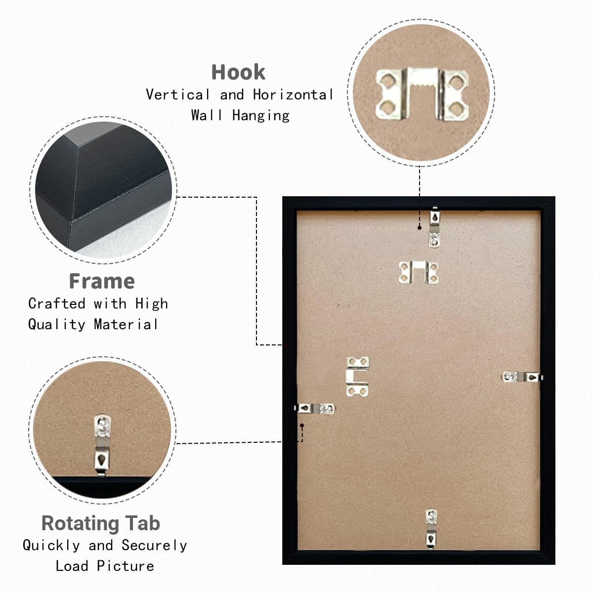 RUN HELIX 11x14 Picture Frame, Wall Gallery Photo Frames,Stable and Sturdy Black Frame with High Definition Plexiglass,11x14 Poster Photo Frame,Horizontal and Vertical Formats for Wall Hanging, Black