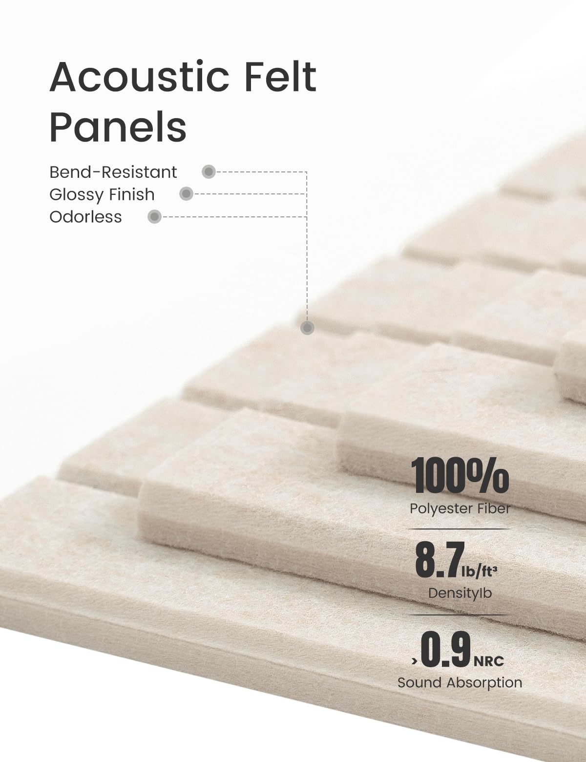 Fluxynara Felt Bulletin Board Tiles -28"x18" with 40 Adhesive Tabs, Cork Board Alternative for Office Decor, Push Pin Board Wall Organizer 6-Pack (Oatmeal)