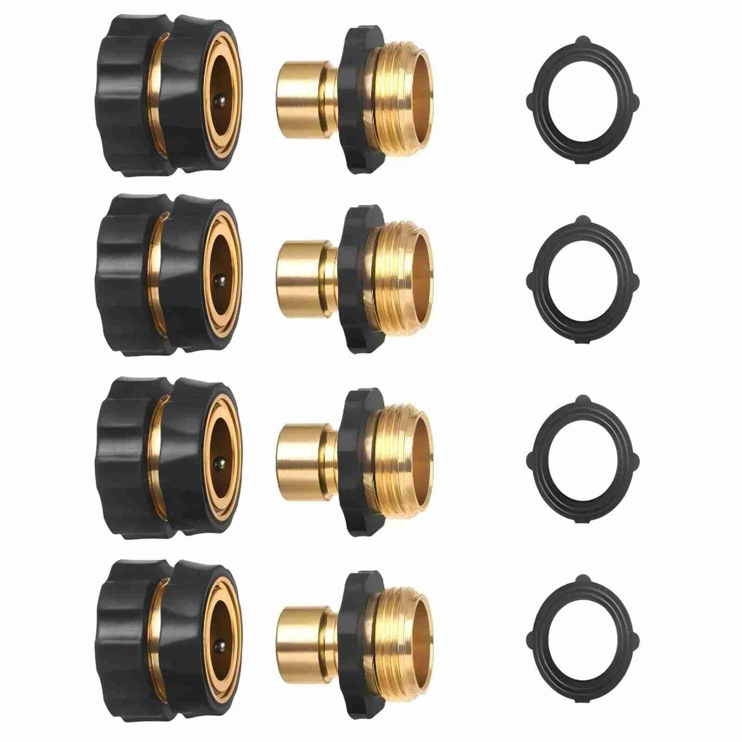 Cbumane Garden Hose Fitting Quick Connector, 3/4 Inch Male and Female Garden Hose Fitting Quick Connector ，Garden Hose Connector(4 Set)