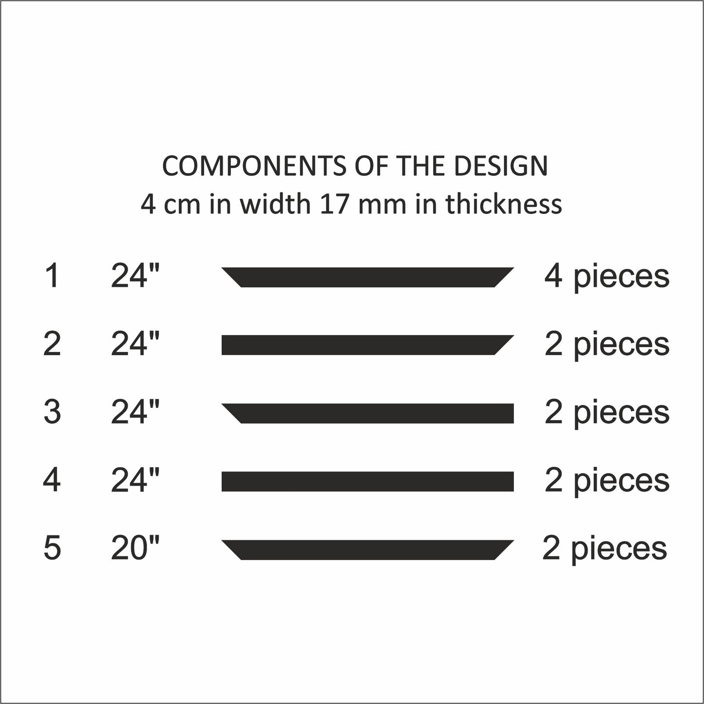 Birdeco Easy Installation Wall molding kit for DIY Lovers, pre-Cut, Ready to Assemble with Glue | 2 Top 2 Bottom Frame