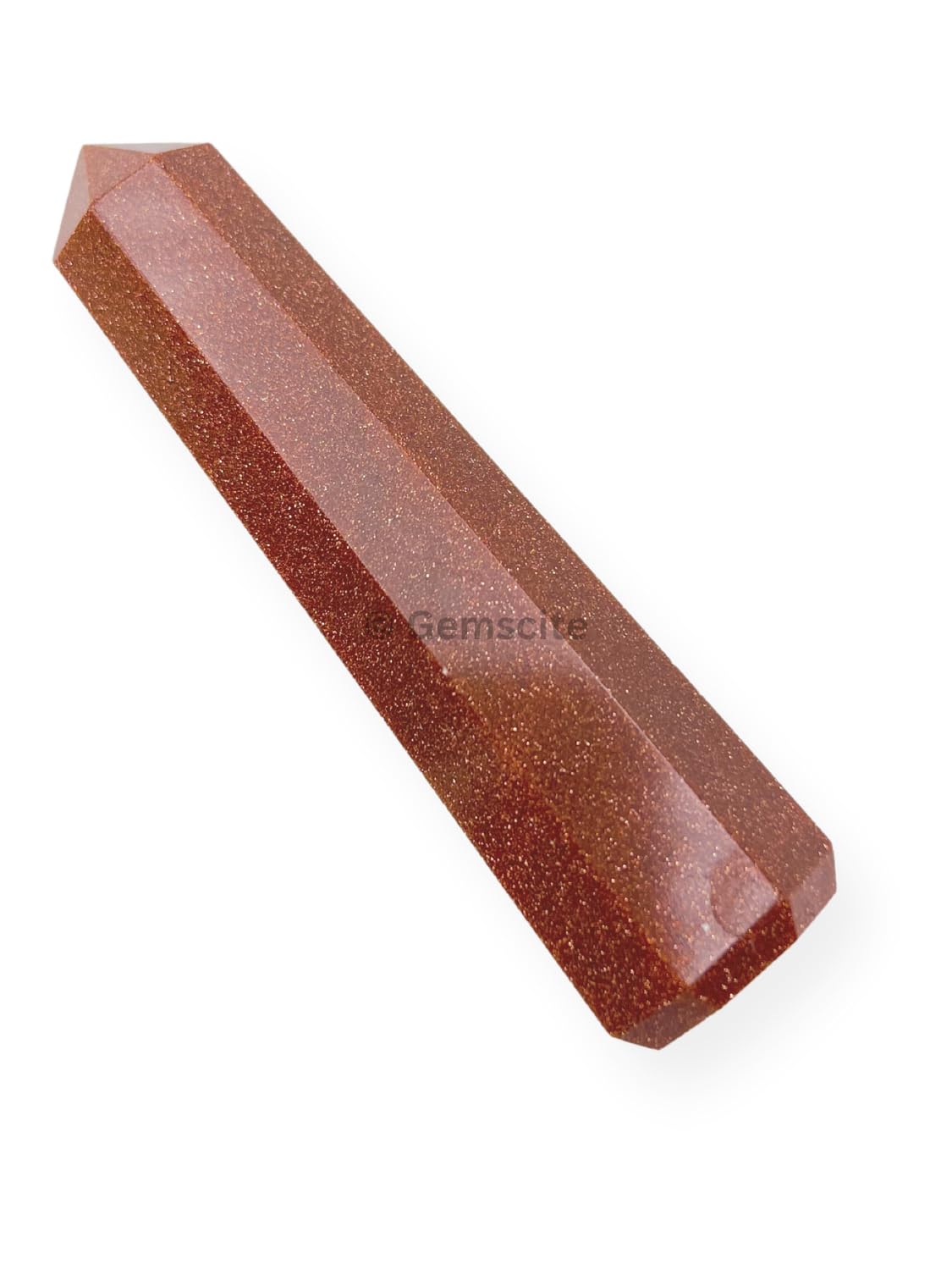 WholesaleGemShop 3 Inch (70 mm) Gemstones Red Goldstone Obelisk Tower Jumbo Facet Aura Rock Crystal Natural Polished Earth Wand Spirit