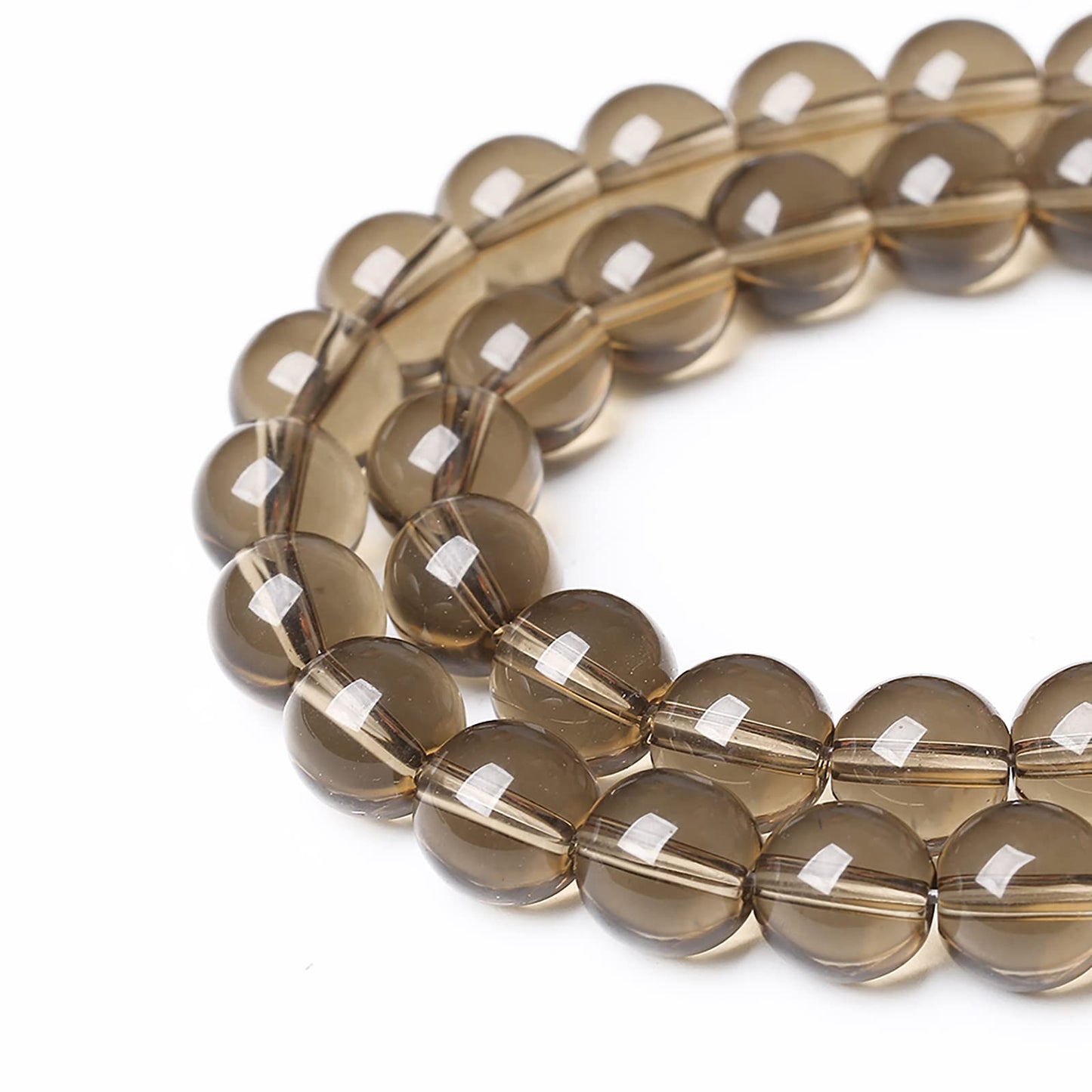 61PCS 6mm Smoky Crystal Quartz Glass Beads Natural Stone Round Loose Beads for Jewelry Making DIY Bracelet Necklace 15 Inch,Energy Stone Healing Power(6mm, Smoky Quartz Glass)