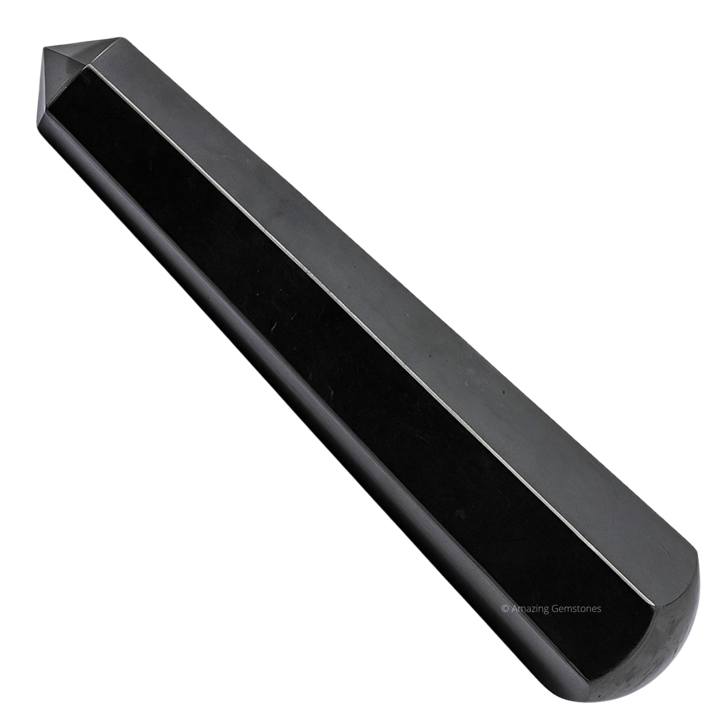 Amazing Gemstone Shungite Crystal Wand Massage Stick - Pelvic Wand Gua Sha for Adults - Crystals and Healing Stones Massage Wands for Adults Gifts (Pointed)