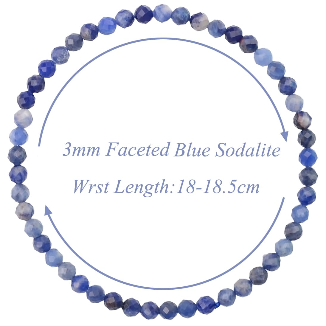 MASSIVE BEADS Natural Genuine Gemstone Beads Healing Crystal Chakra Reiki Jewelry Faceted Round Beads Bracelets (Blue Sodalite, 3mm)