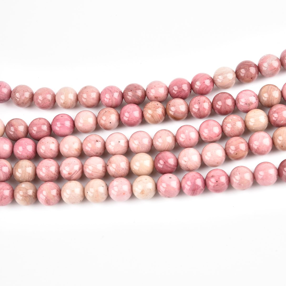 LIFAVOVY Genuine Rhodochrosite Beads for Jewelry Making Gemstone Semi Precious Stone Round 10mm Strand 15in(36-38pcs)