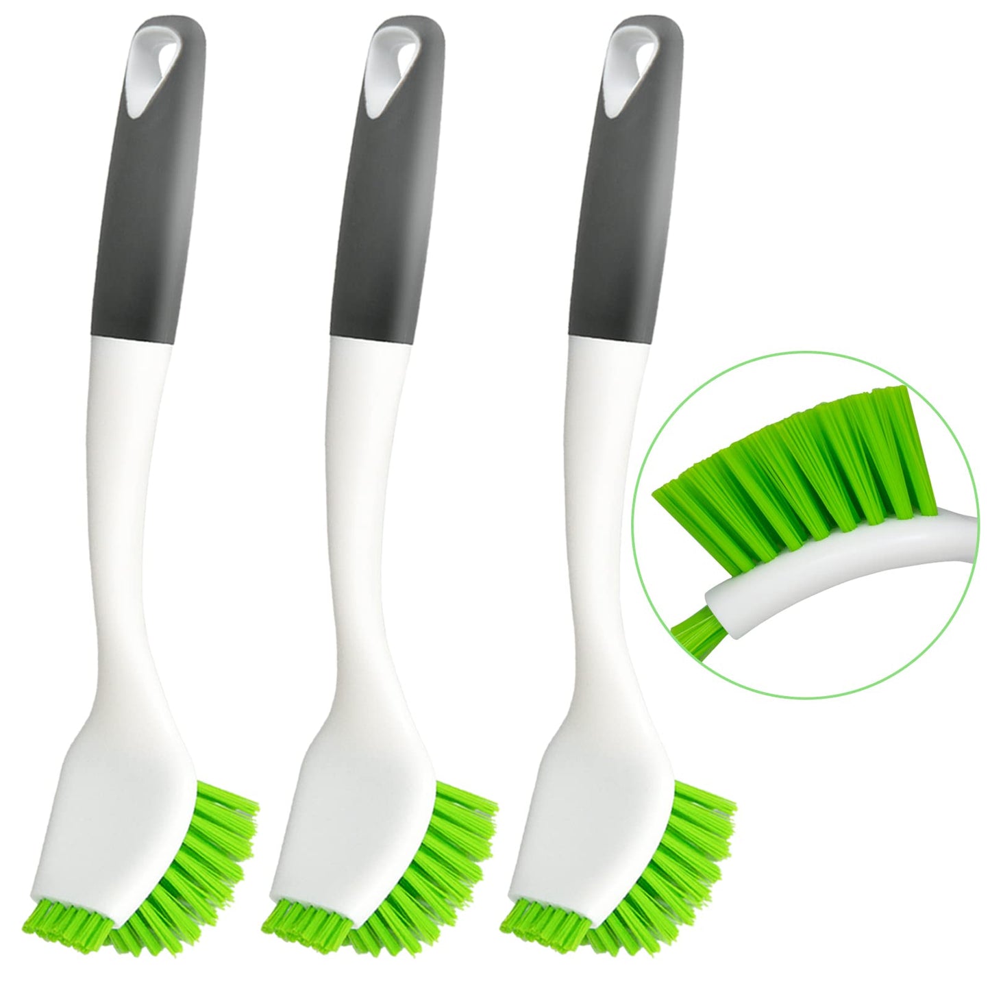 ITTAHO 3 Pack Dish Brush,Dish Scrub Brush, Kitchen Scrub Brush for Cleaning Dishes, Double Sided Bristles Scrubber Cleaner for Dishes,Sink,Pots,Pans,Bathroom Shower,Tile,Tubs