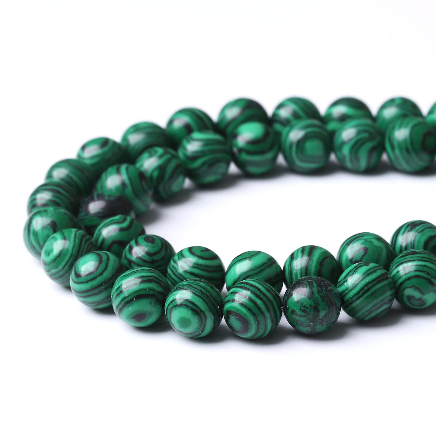 45PCS 8MM Malachite Beads - Round, Loose, Natural Green Gem Beads for Jewelry Making - 15