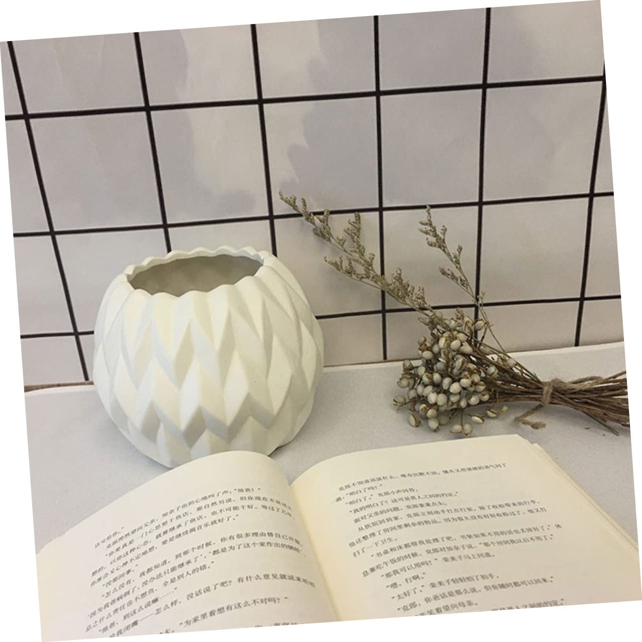 ABOOFAN Decorative Vase Ceramic Plant Pots Floral Design Garden Decorations for Home Office