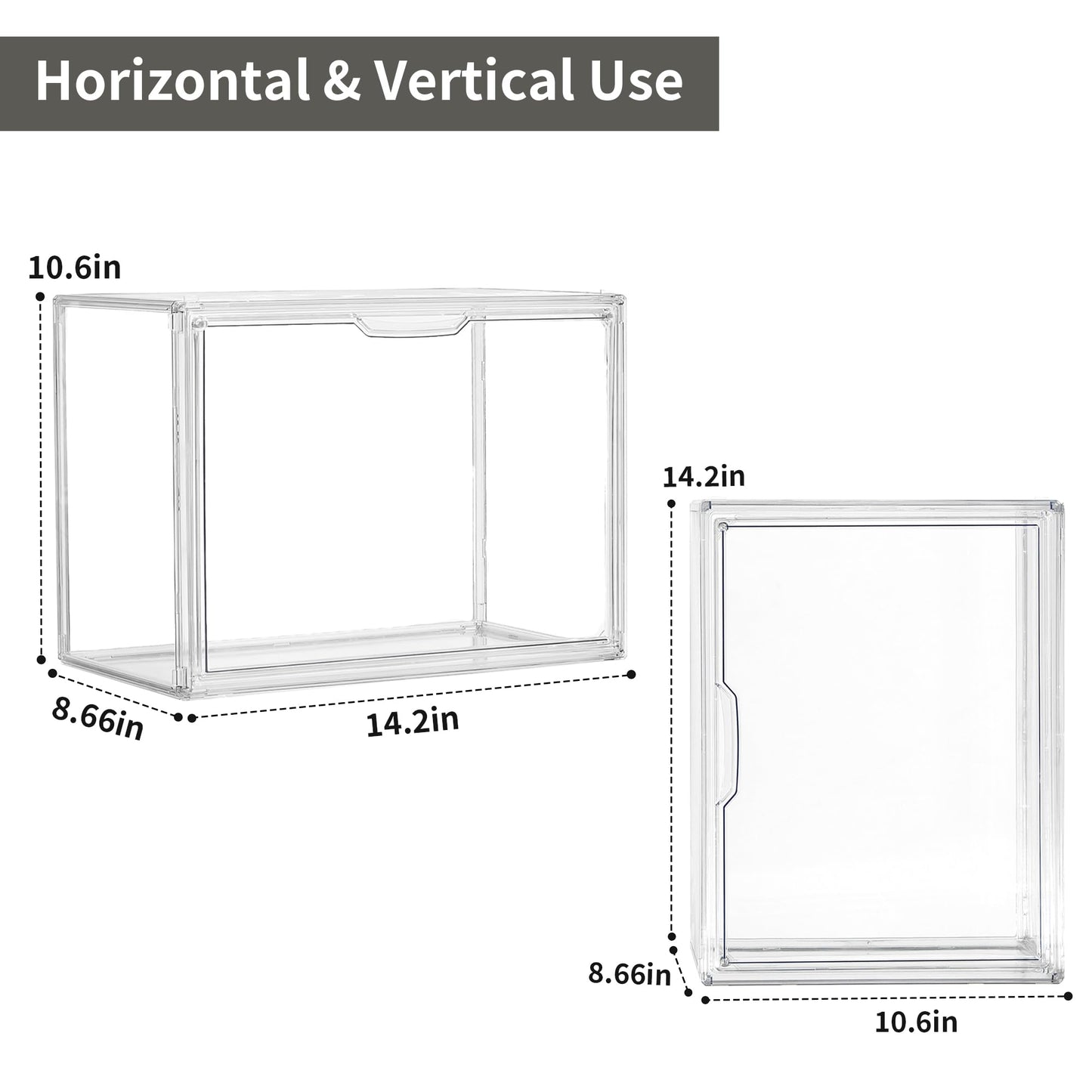 LXLXXL Cube Storage Organizer Acrylic Book Case Display Case Box Stackable Book Storage Containers With Magnetic Door Clear Plastic Portable Organizer For Living Room Bedroom 1 Pack