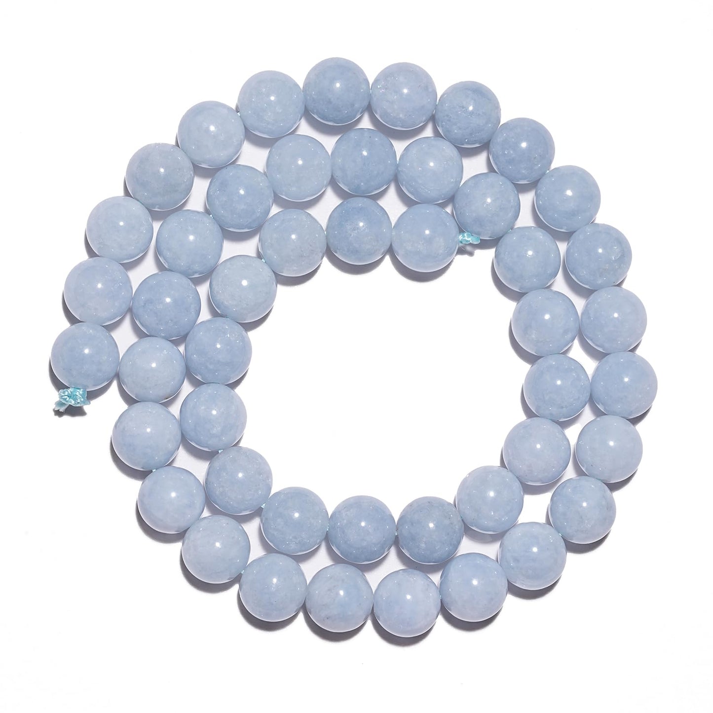 10mm Natural Aquamarine Gemstone Beads Polished Round Smooth Stone Beads for Bracelets Jewelry Making 15inch Loose Beads