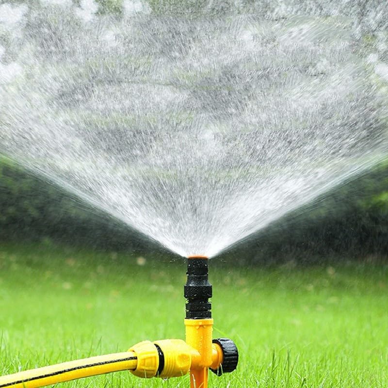 2 Pack Lawn Sprinklers for Yard - 360 Coverage Water Sprinklers for Small Medium Garden Irrigation, Adjustable Spray - Perfect for Yard, Lawn & Play - Yellow Plastic
