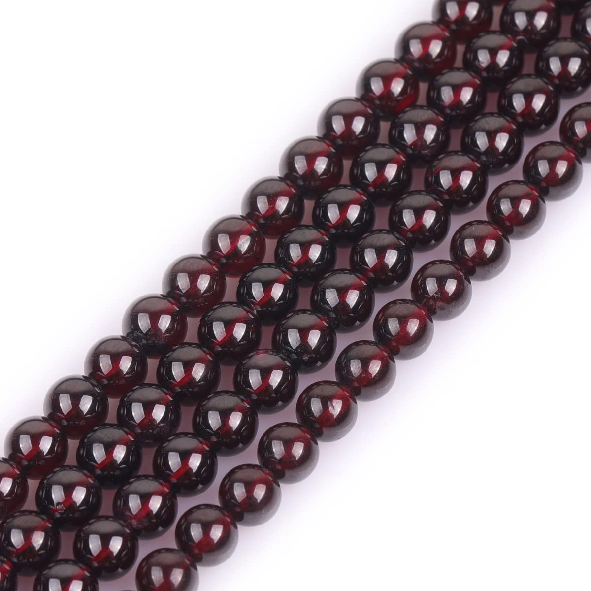 GEM-Inside Garnet Gemstone Loose Beads 8mm Natural AAA Red Round Crystal Energy Stone Power for Jewelry Making 15"