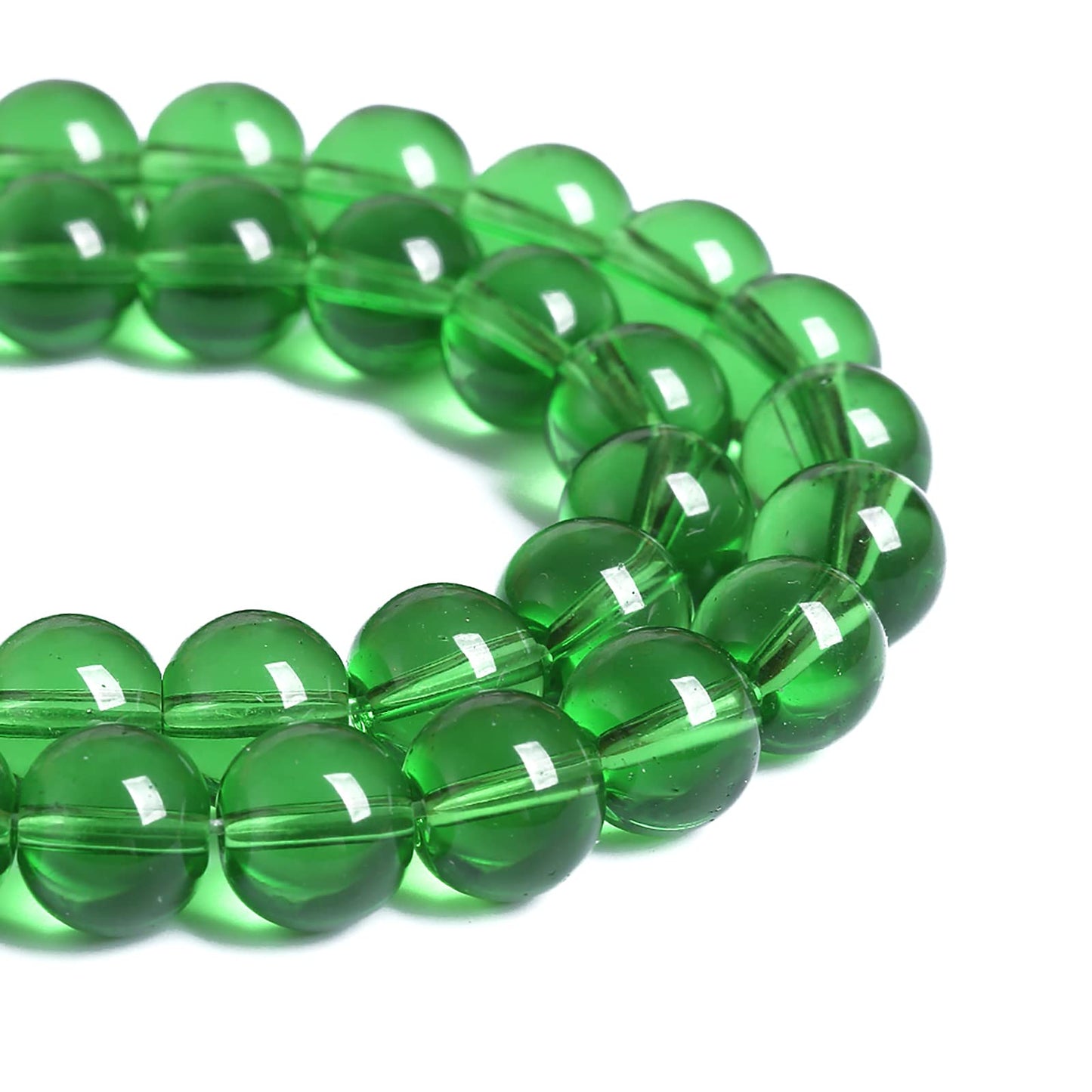 6MM 63PCS Green Glass Spacer Loose Beads for Jewelry Making DIY Bracelet Necklace
