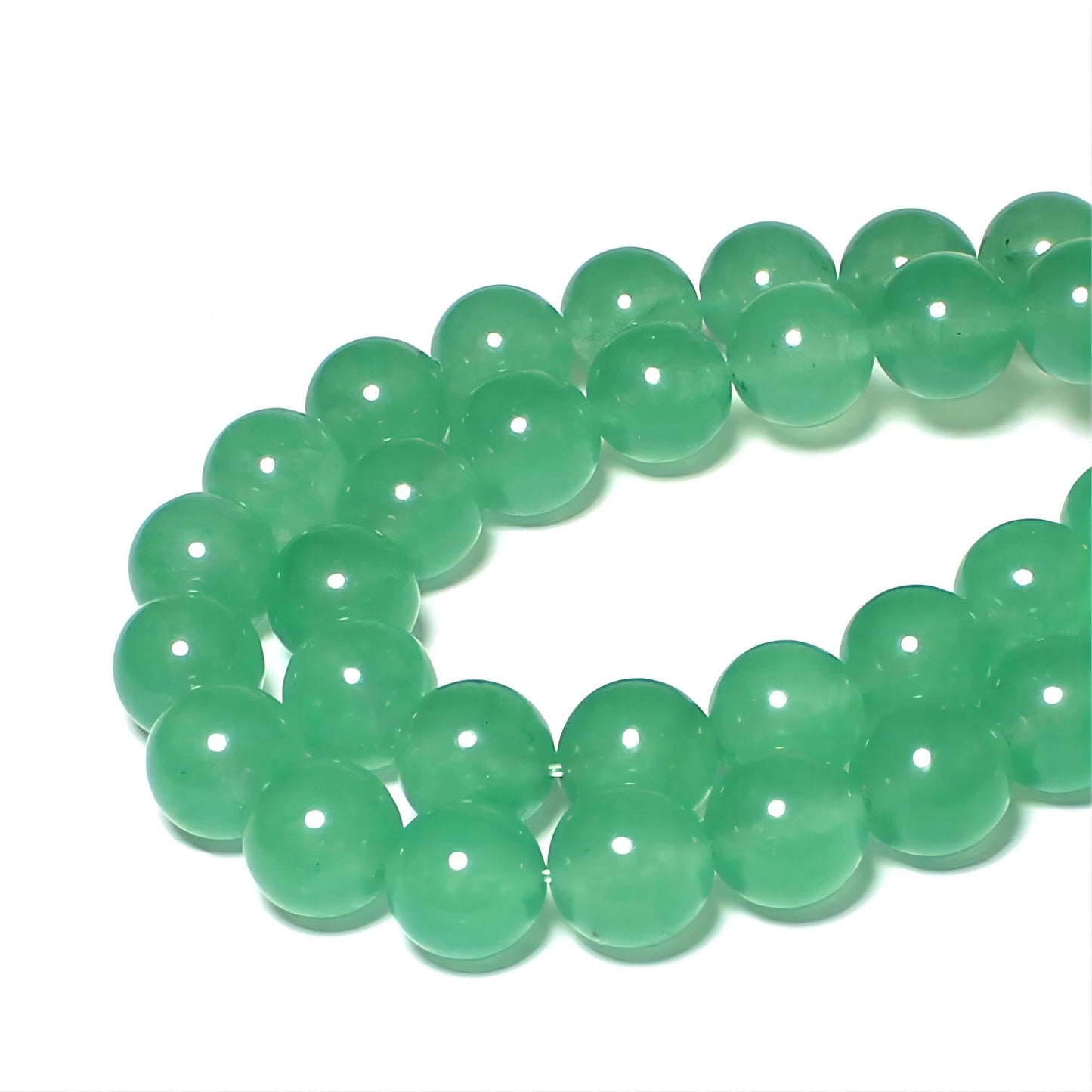 MJDCB Stone Beads 8mm 43pcs Round Aventurine Green Jade Loose Gemstone Bead Charms for Jewelry Making Bracelet Necklace Earring Pendant