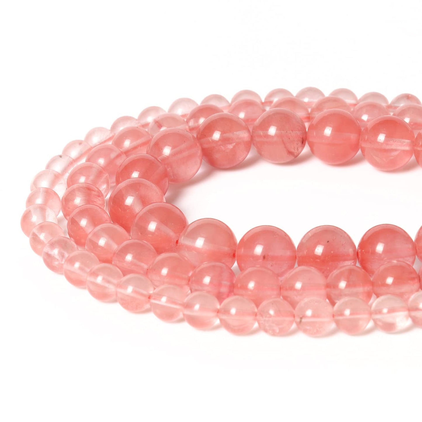 45pcs 8mm Natural Stone Beads Watermelon Crystal Beads Crystal Gemstone for Jewelry Making, DIY Bracelet Necklace