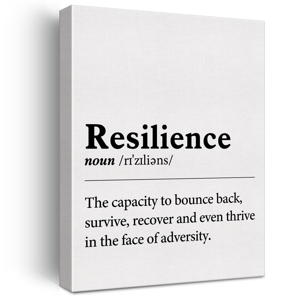 Inspirational Wall Art Decor Motivational Poster Framed Painting Print Resilience Definition Canvas Artwork for Home Office Decor 12 X 15 Inch