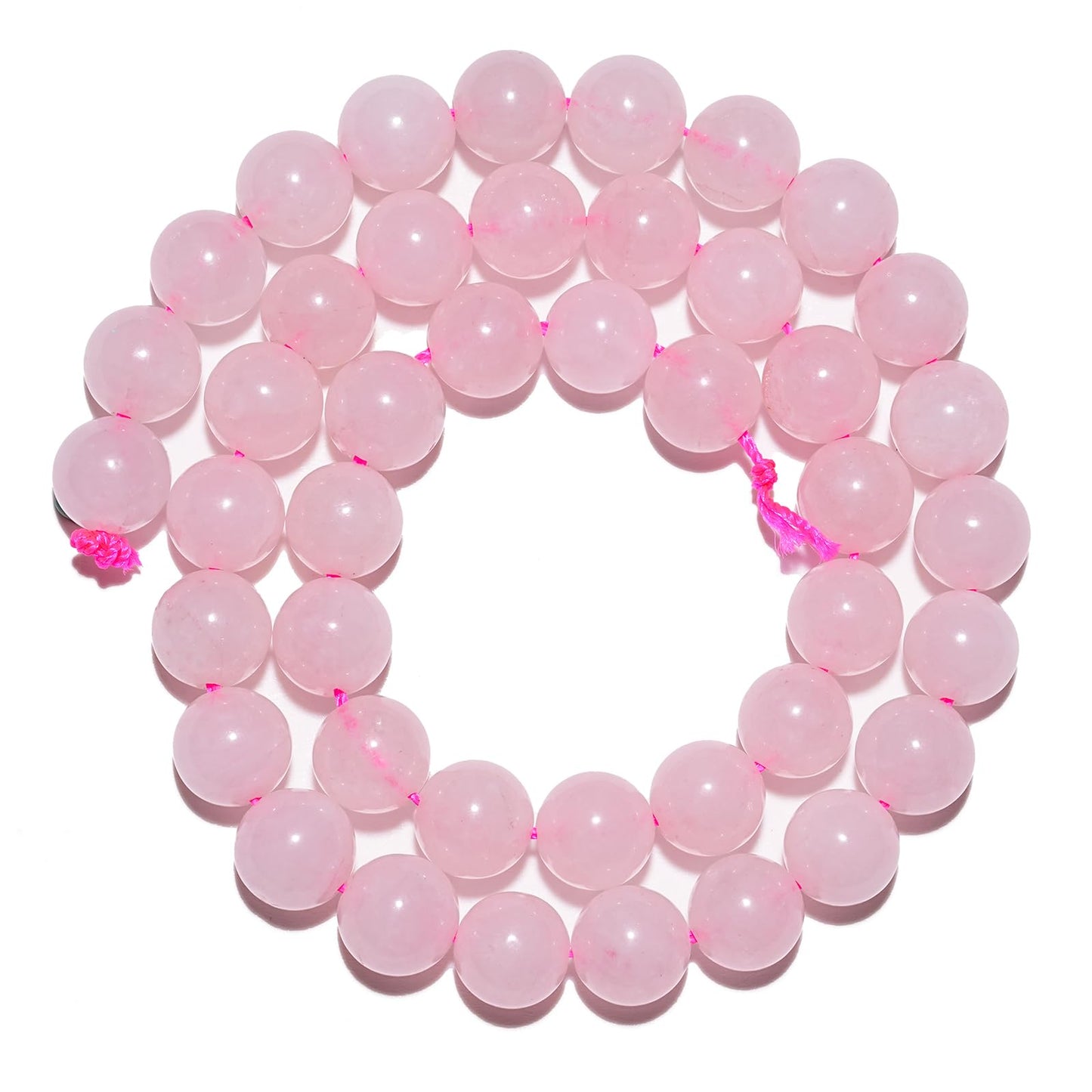 10mm Natural Rose Quartz Gemstone Beads Polished Round Smooth Stone Beads for Bracelets Jewelry Making 15inch Loose Beads
