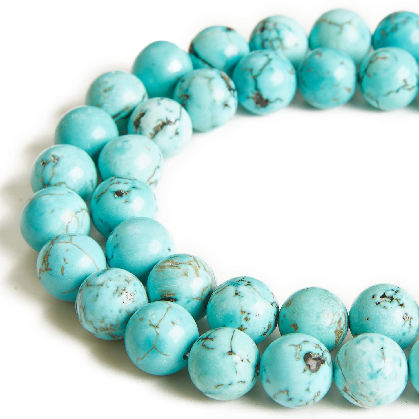 100pcs 6mm Turquoise Beads Natural Gemstone Beads Round Loose Beads for Jewelry Making