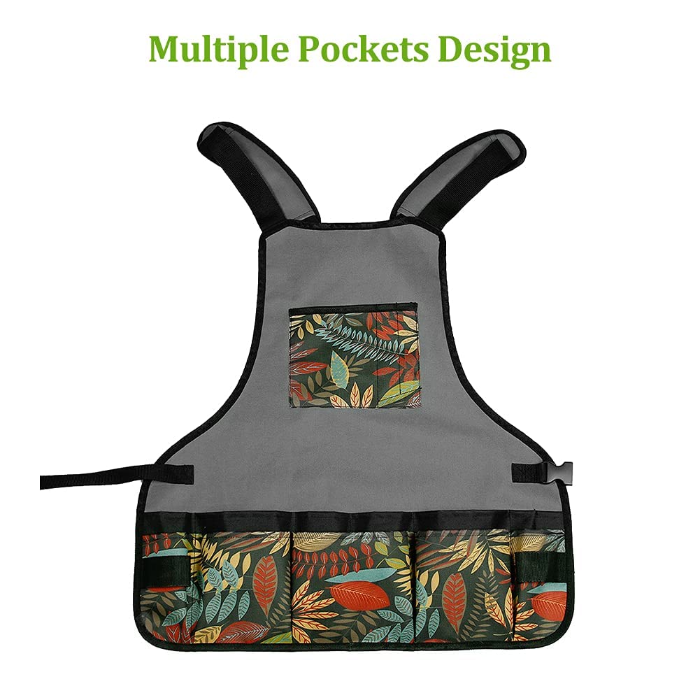 Laelr Garden Apron - Oxford Cloth Work Apron With Pockets, Adjustable Heavy Duty Tool Apron for Men & Women, Artist Apron for Painting and Home Garden, Gifts for Father's Day