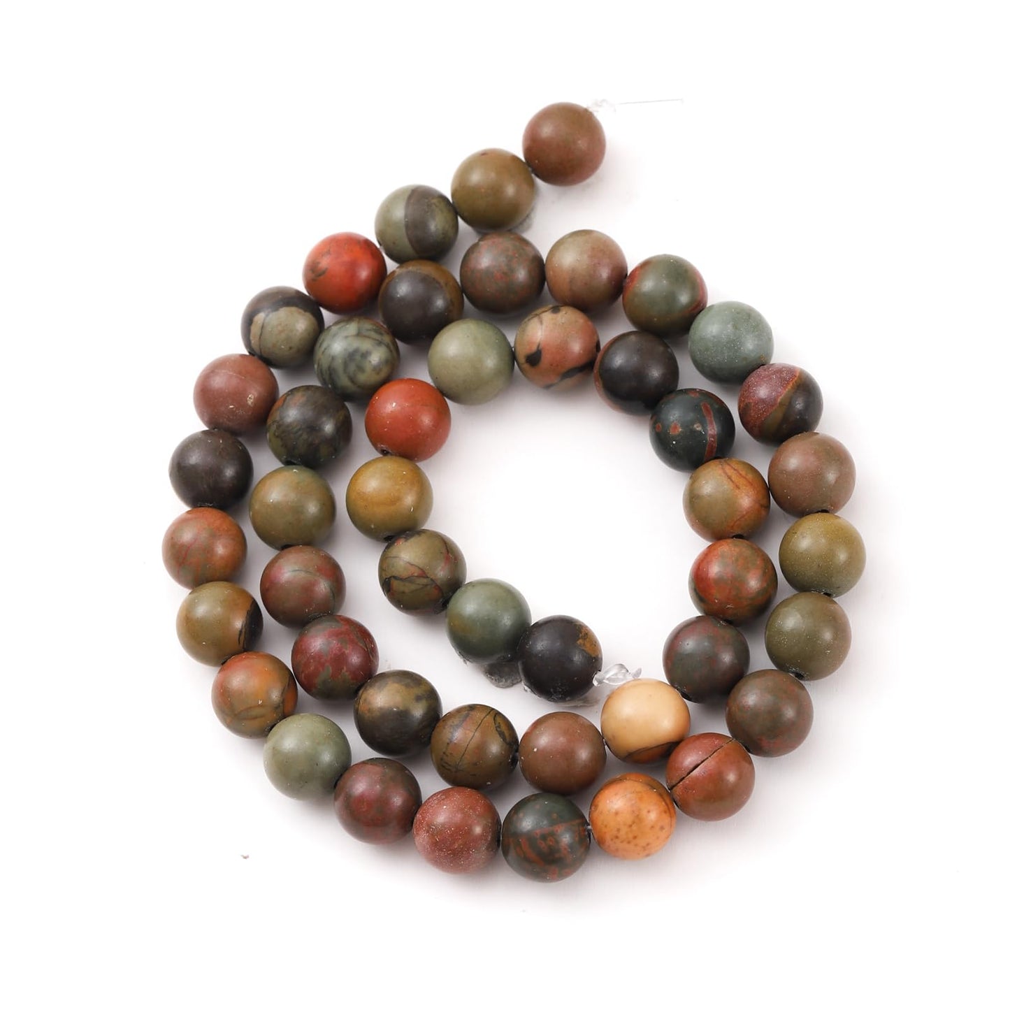 10mm 38pcs DIY Natural Picasso Stone Beads Round Healing Crystal Gemstone Loose Beads for Jewelry Making Handmade Bracelet Necklace