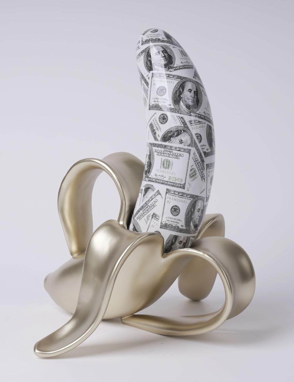 NENBOLEC Banana Statue Abstract Sculpture Decor Modern Gift Table Centerpiece Figurine for Home Room Office Polyresin 13.4 Inch