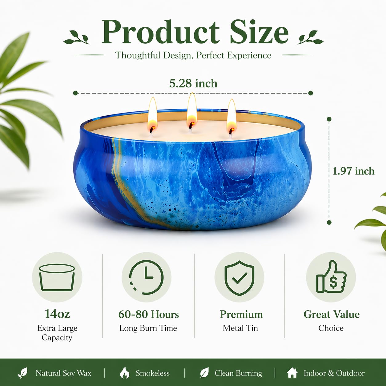 55oz Large Citronella Candles Outdoor,Soy Wax Tin Candles for Patio 3 Wick Up to 270 Hours Burning,Scented Jar Candle for Home,Lemongrass Candle Bulk for Outside Patio Garden Balcony Camping BBQ