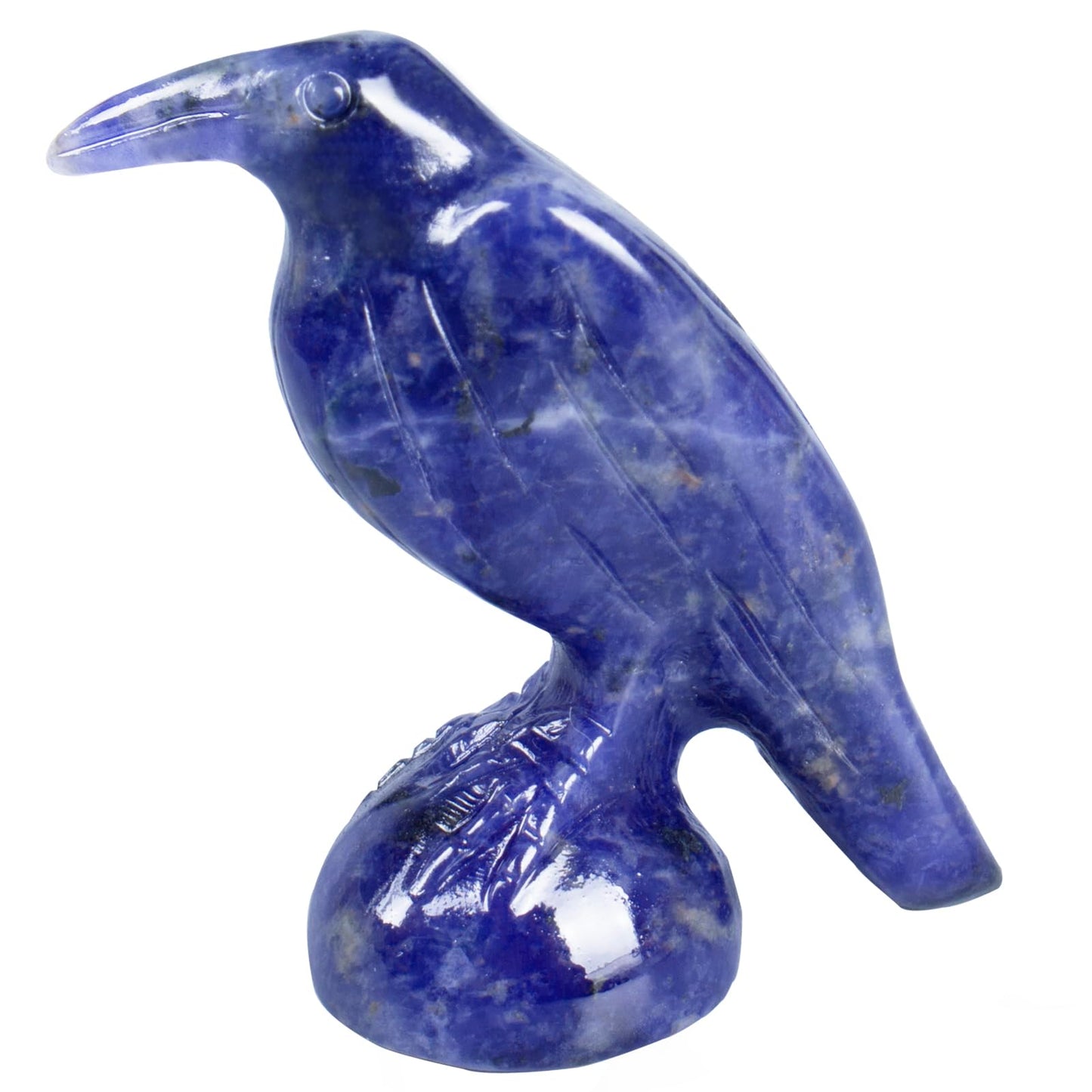 QLRSUXN Natural Blue Sodalite Raven Figurines,2 Inch Healing Crystal Animal Statues,Lucky Guardian Pocket Crow Figurines as Women’s Gifts,Raven Statues for Office Home Decor and Ornament.