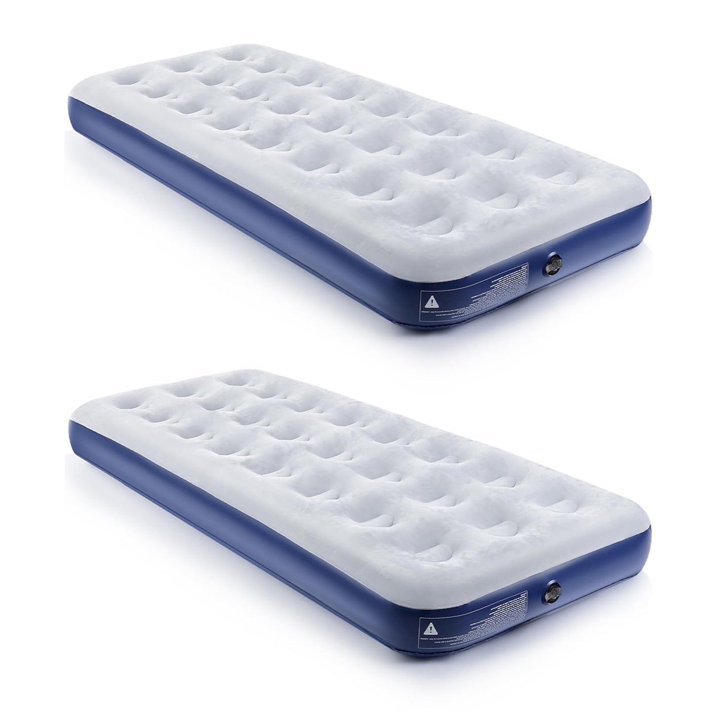 QDH Camping Air Mattress Inflatable Air Bed Flocked Surface Travel Bed Sleeping Pad Air Bed for Outdoor Camping Tent Guest Travelling(2 PCS)