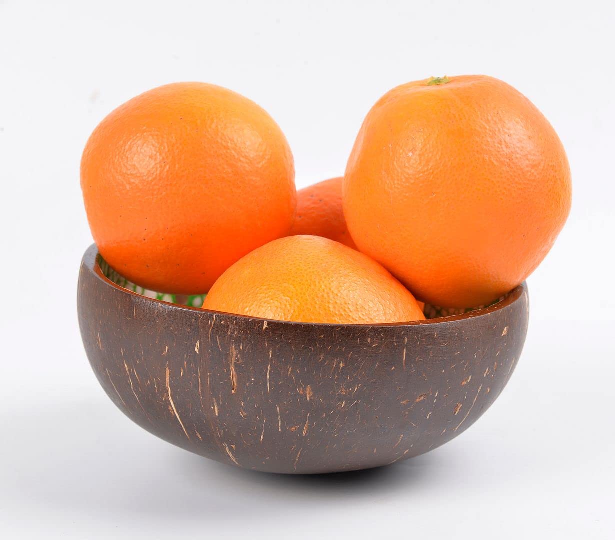 ChezMax Natural Coconut Bowl with Mother of Pearl Inlays - Key Bowl & Fruit Snack Holder (Blue-Gold)