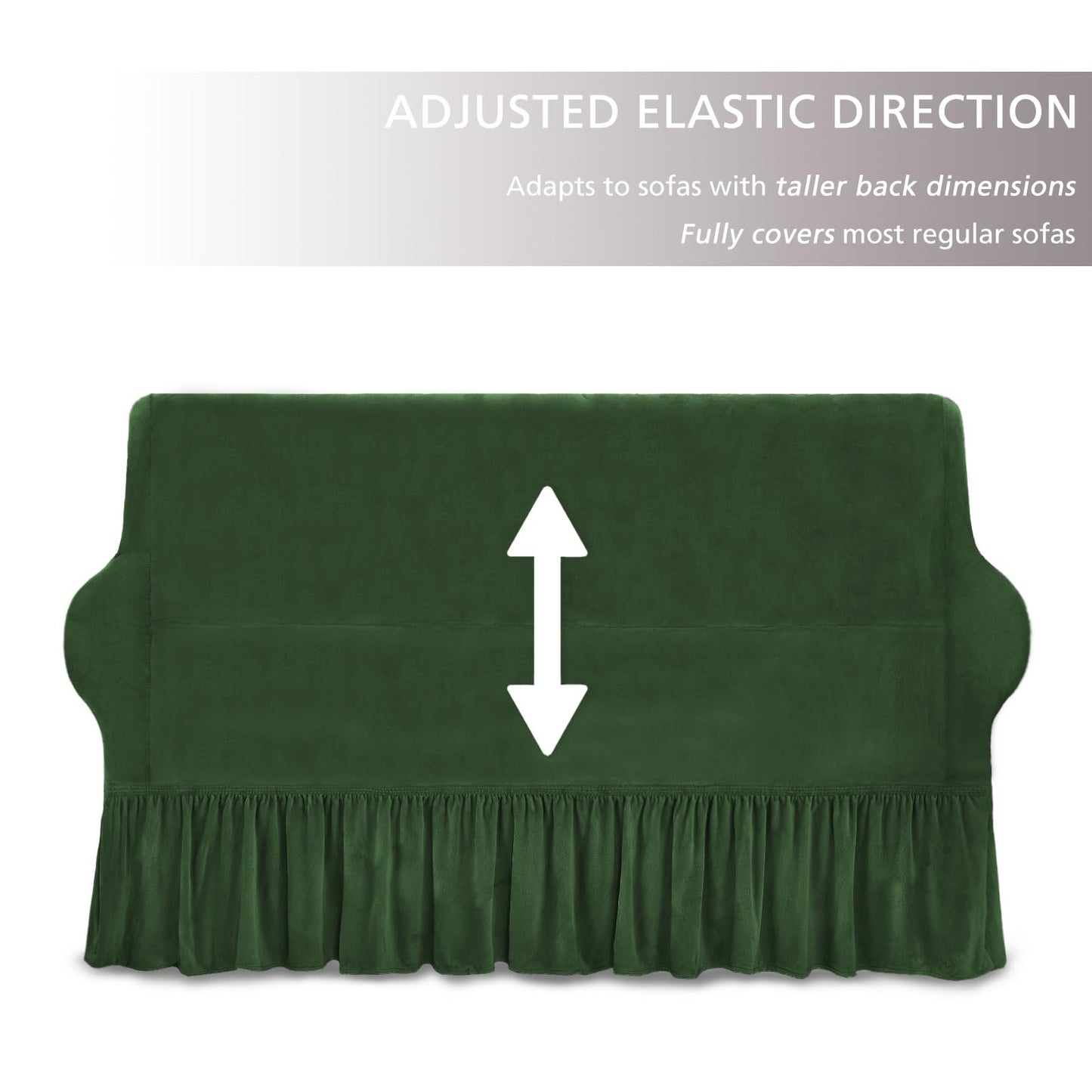 NICEEC Armchair Cover Super Soft 1-Piece Green Armchair Slipcover Stretch Universal Spandex Couch Covers for Living Room Easy Fit Washable Furniture Sofa Protector with Skirt