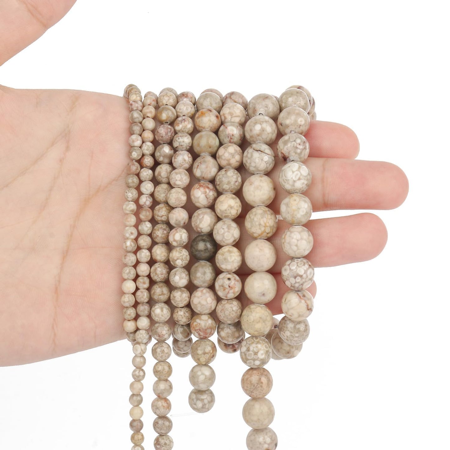 Yochus 45pcs Polish Maifanitum Beads，8mm Healing Power Natural Stone Round Loose Gemstone Beads for Jewelry Making Earring Necklace DIY Crafts