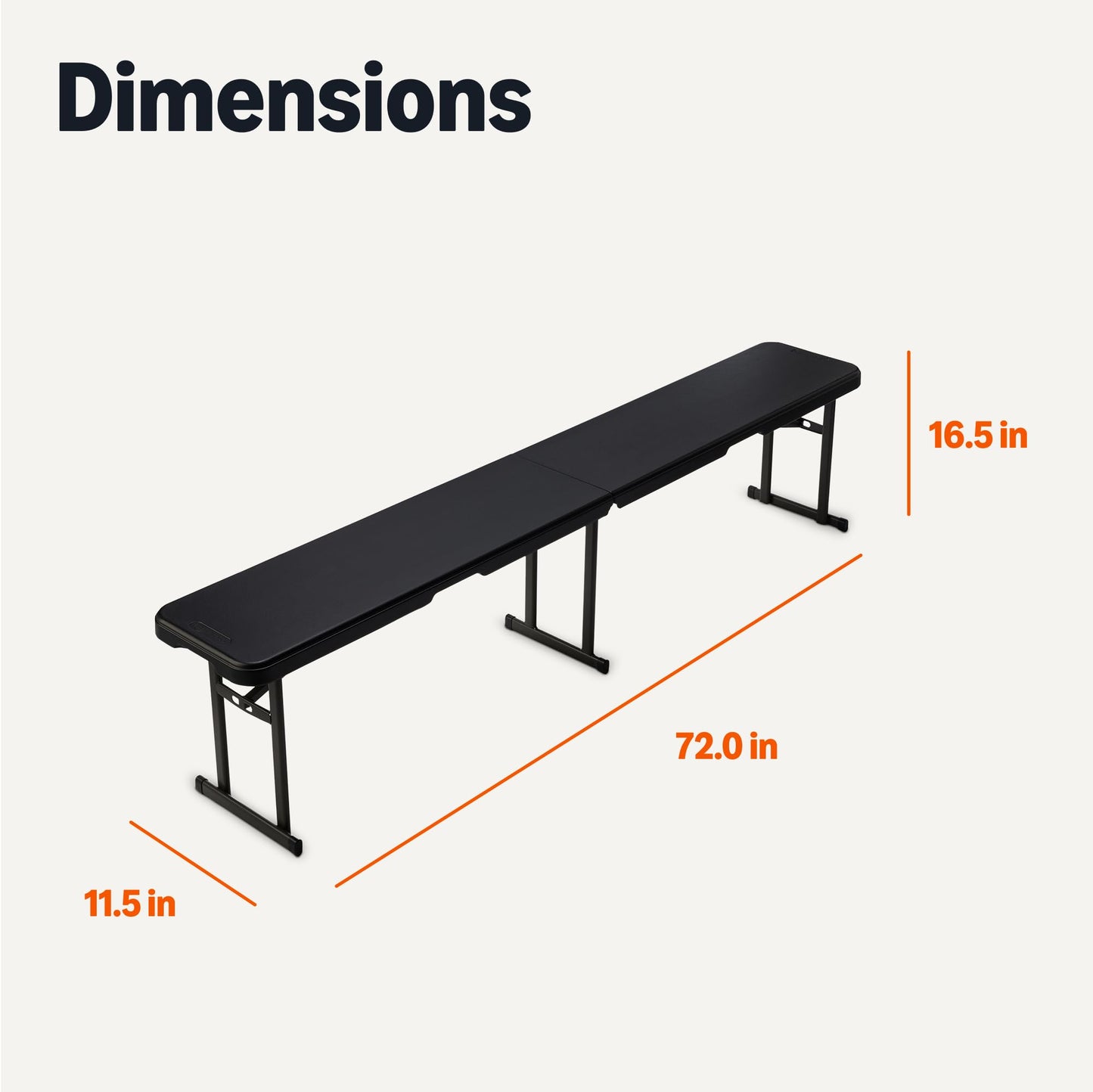 Amazon Basics 6ft Folding Bench for Indoor & Outdoor Use with Carrying Handle, Black