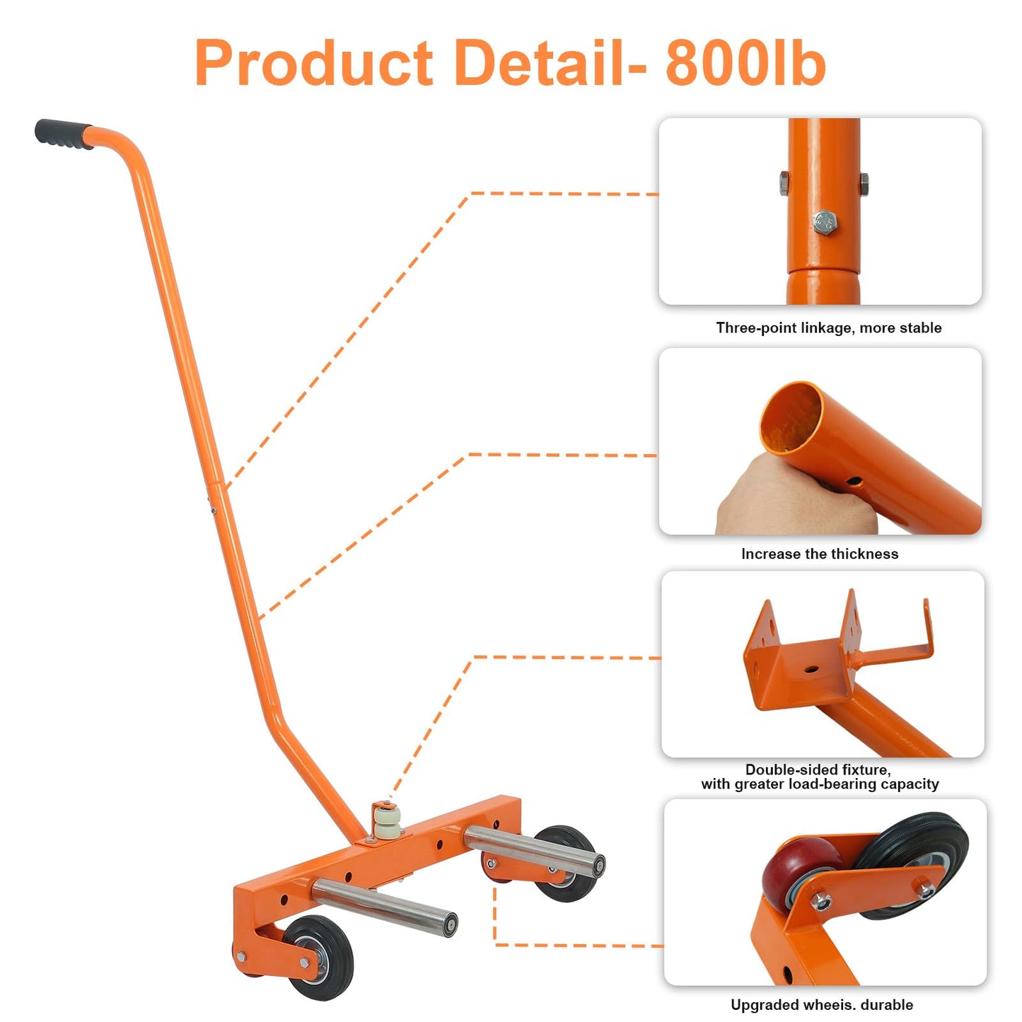 ALLOYNIX Tire Wheel Dolly 2.0 Pro | 500 lbs Heavy-Duty Truck Tire Lifting Tool | 9-33inch Adjustable Tire Cart Dollies with Reinforced Rod & Upgraded Wheels