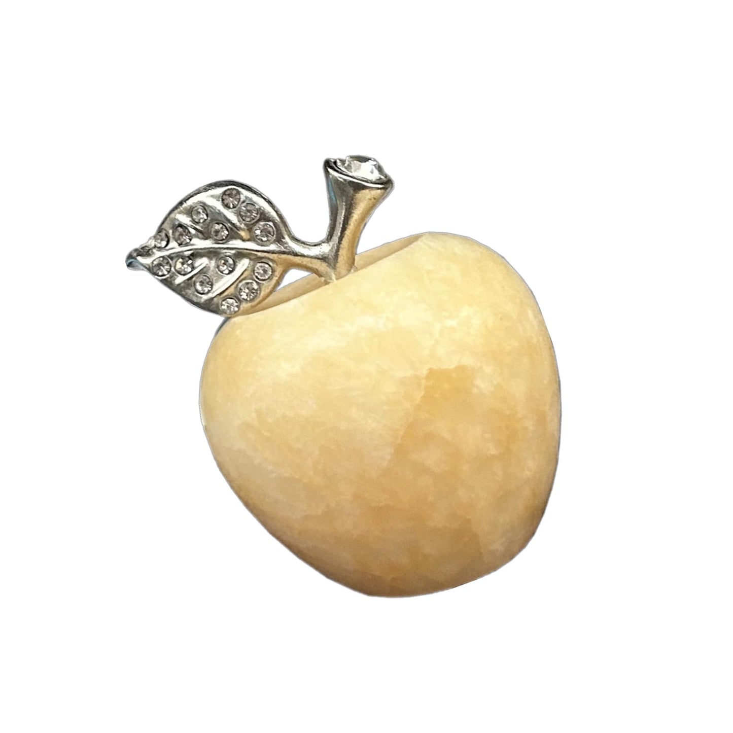 Sunshcat Natural Yellow Jade 1.18 Inchs Apple Crystal and Healing Stone Statues,Room Decoration Christmas Decorations Thanksgiving Gifts Office Gifts Collectibles