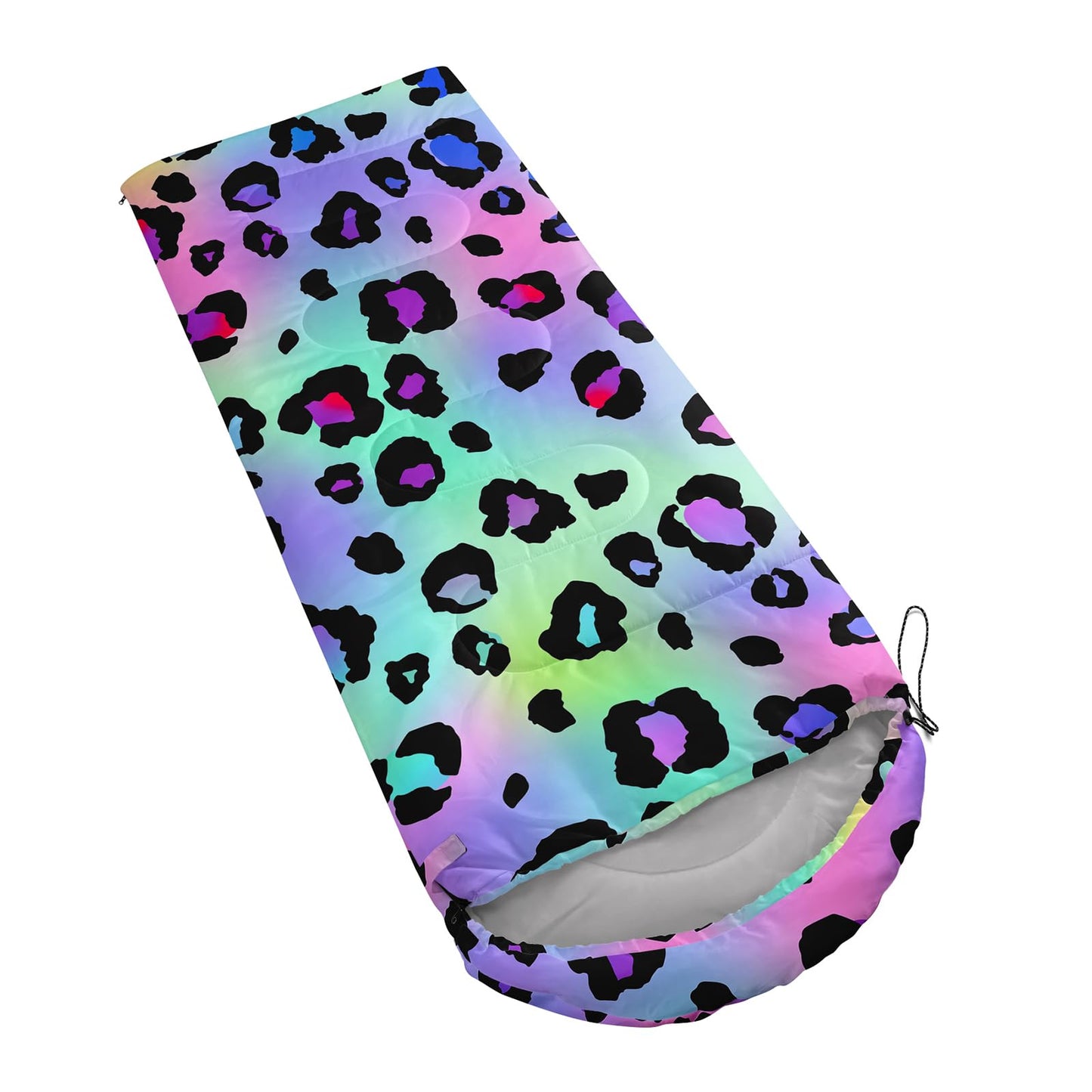 Axolotl Leopard Print Sleeping Bag for Kids Girls–Lightweight Warm Cold Weather Sleeping Bags,Waterproof Portable Sleeping Bag for Camping,Backpacking Camping Sleeping Bag,Kids Sleeping Bags,Rainbow