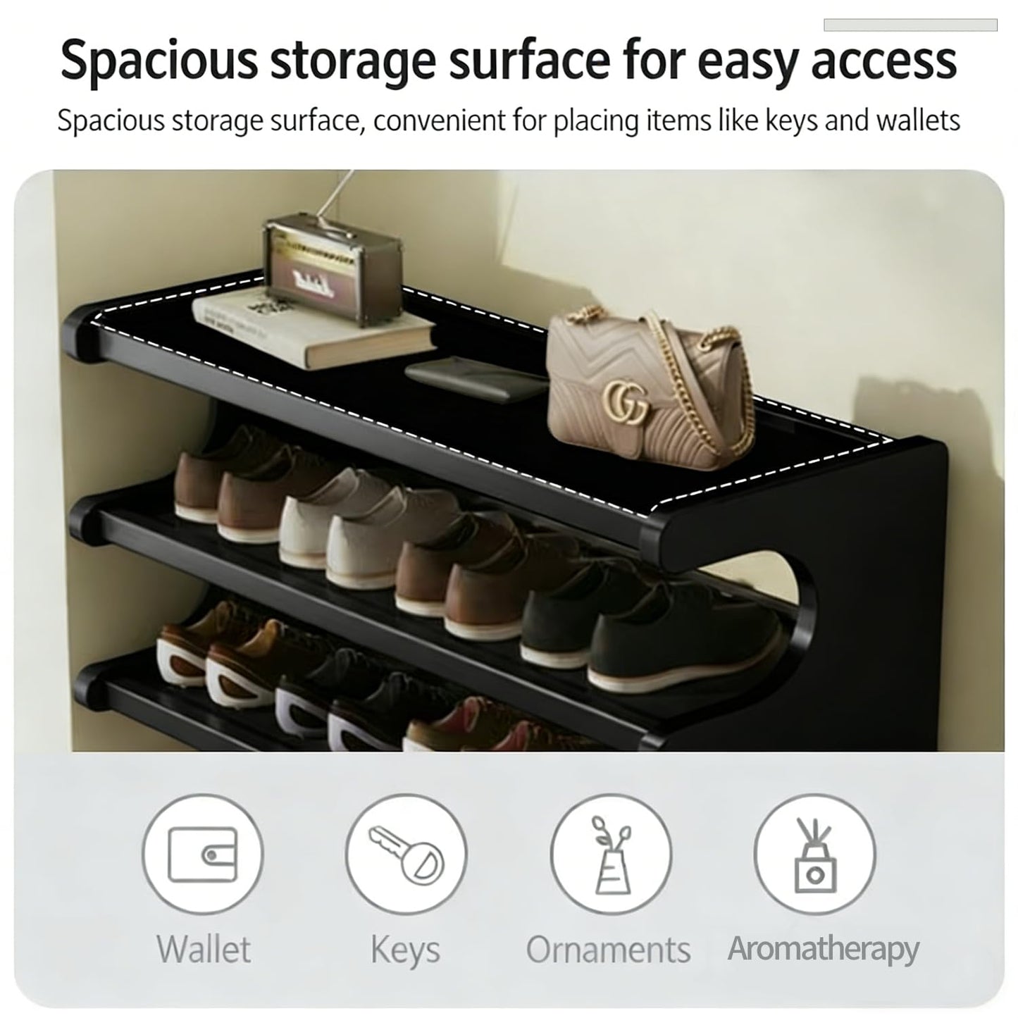 39" Bamboo Shoe Rack - Vertical Shoe Organizer Rack for Small Space, Narrow Shoe Tower for Closet, Entryway, Corner, Tall Shoe Shelf with Removable Shelves, Flexible Storage Shelf for Saving Space